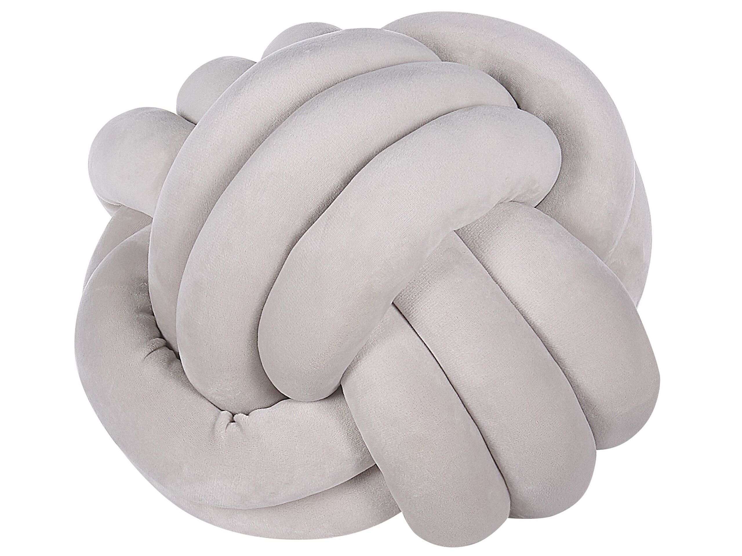 Velvet Knot Cushion 30x30cm Light Grey - Gemini Interiors