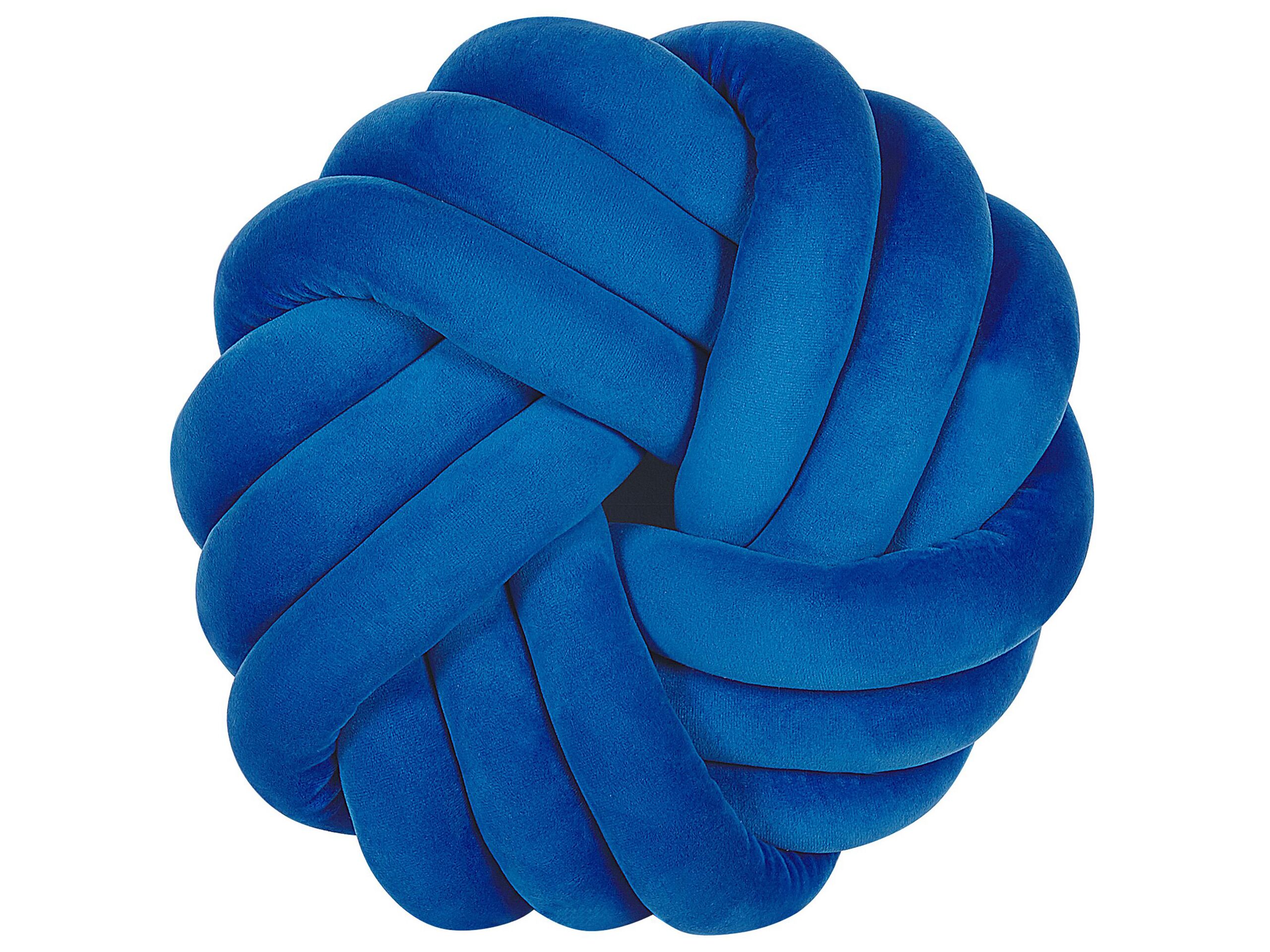 Velvet Knot Cushion 30x30cm Blue - Gemini Interiors