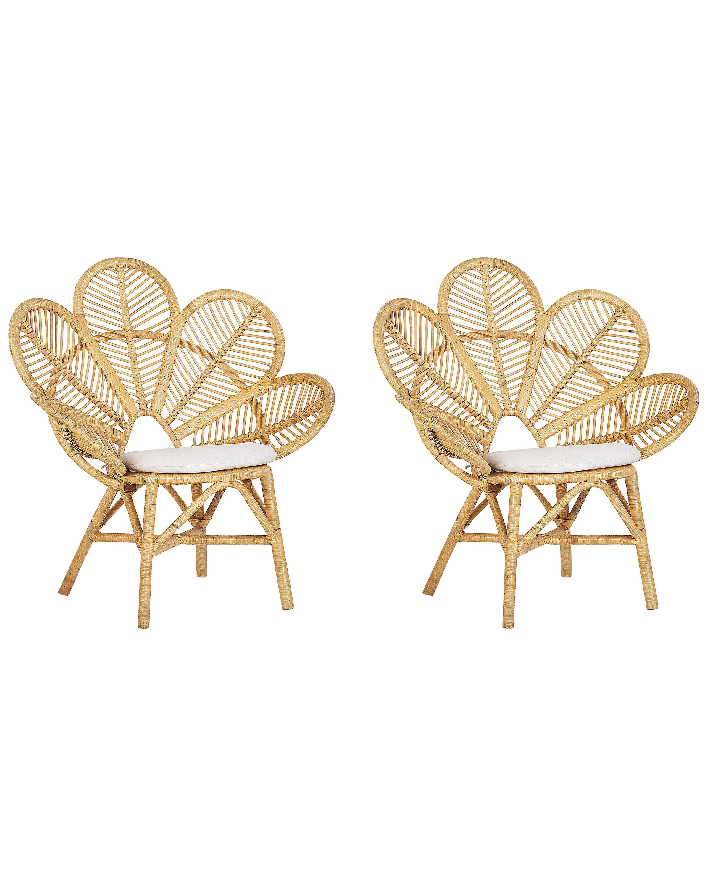 Set of 2 Rattan Peacock Chairs Natural FLORENTINE - Gemini Interiors