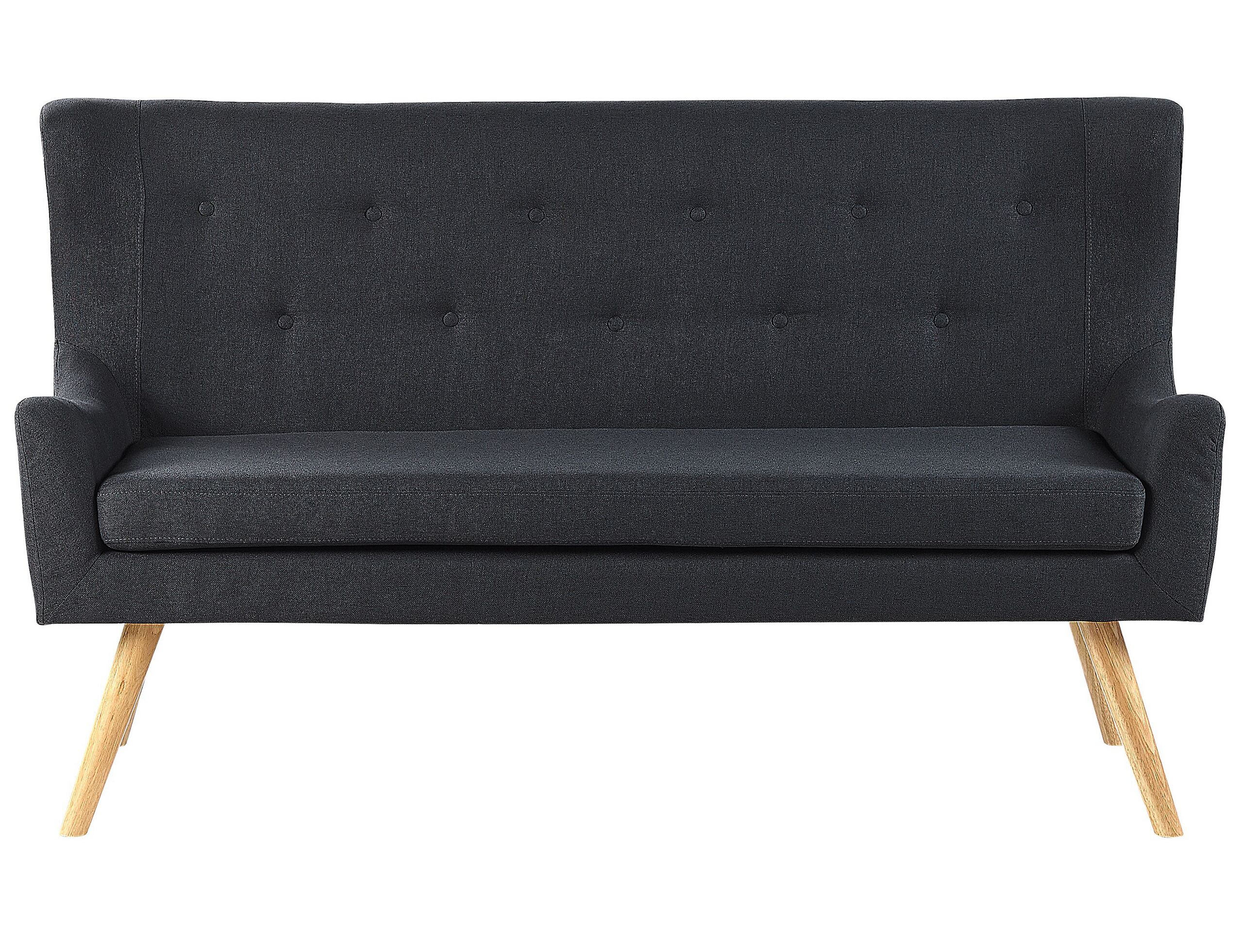 2 Seater Fabric Kitchen Sofa Black SKIBBY - Gemini Interiors