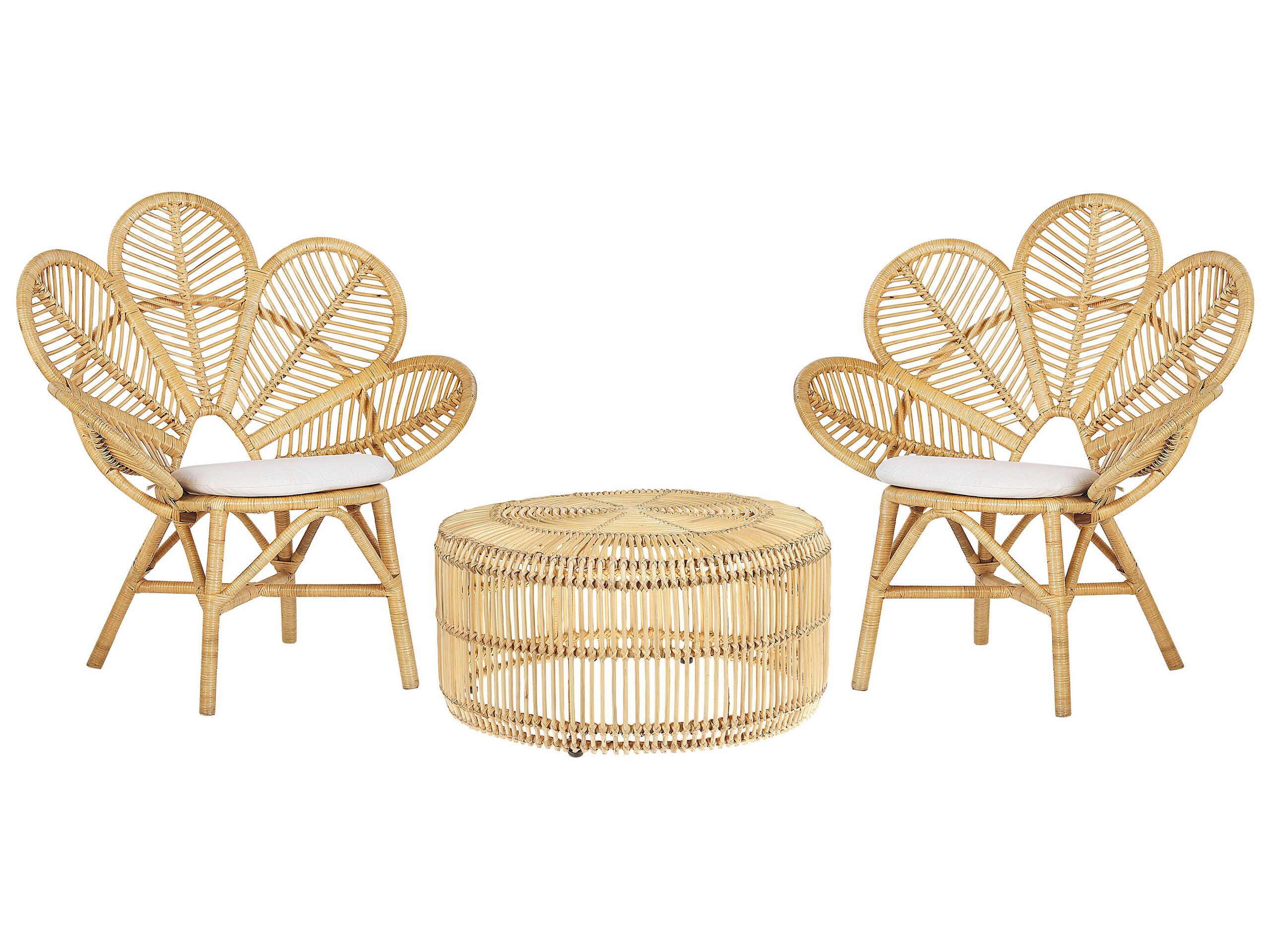 Rattan Bistro Set Beige FLORENTINE / LIMNI - Gemini Interiors