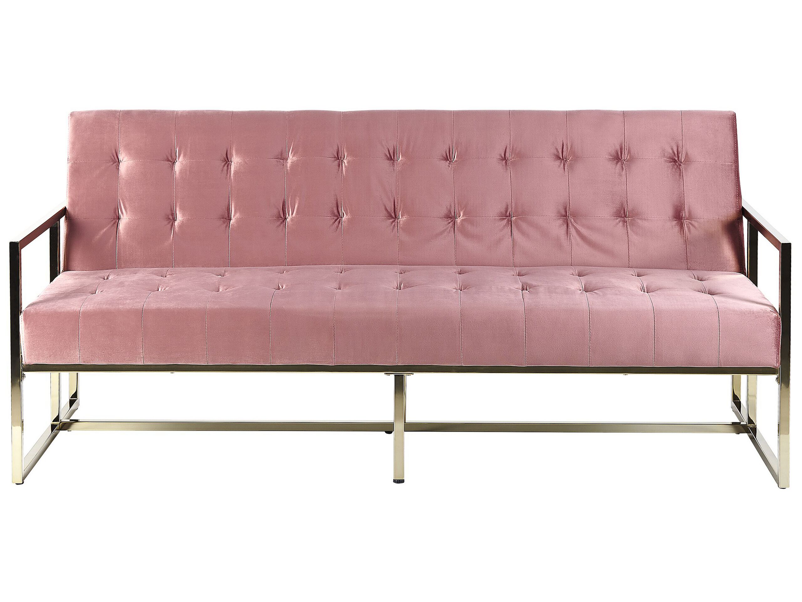 Velvet Sofa Bed Pink MARSTAL - Gemini Interiors
