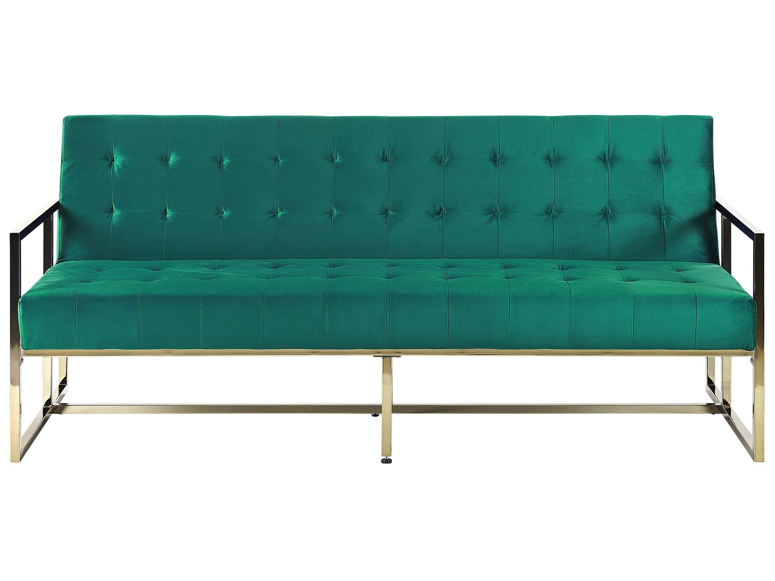Velvet Sofa Bed Green MARSTAL - Gemini Interiors