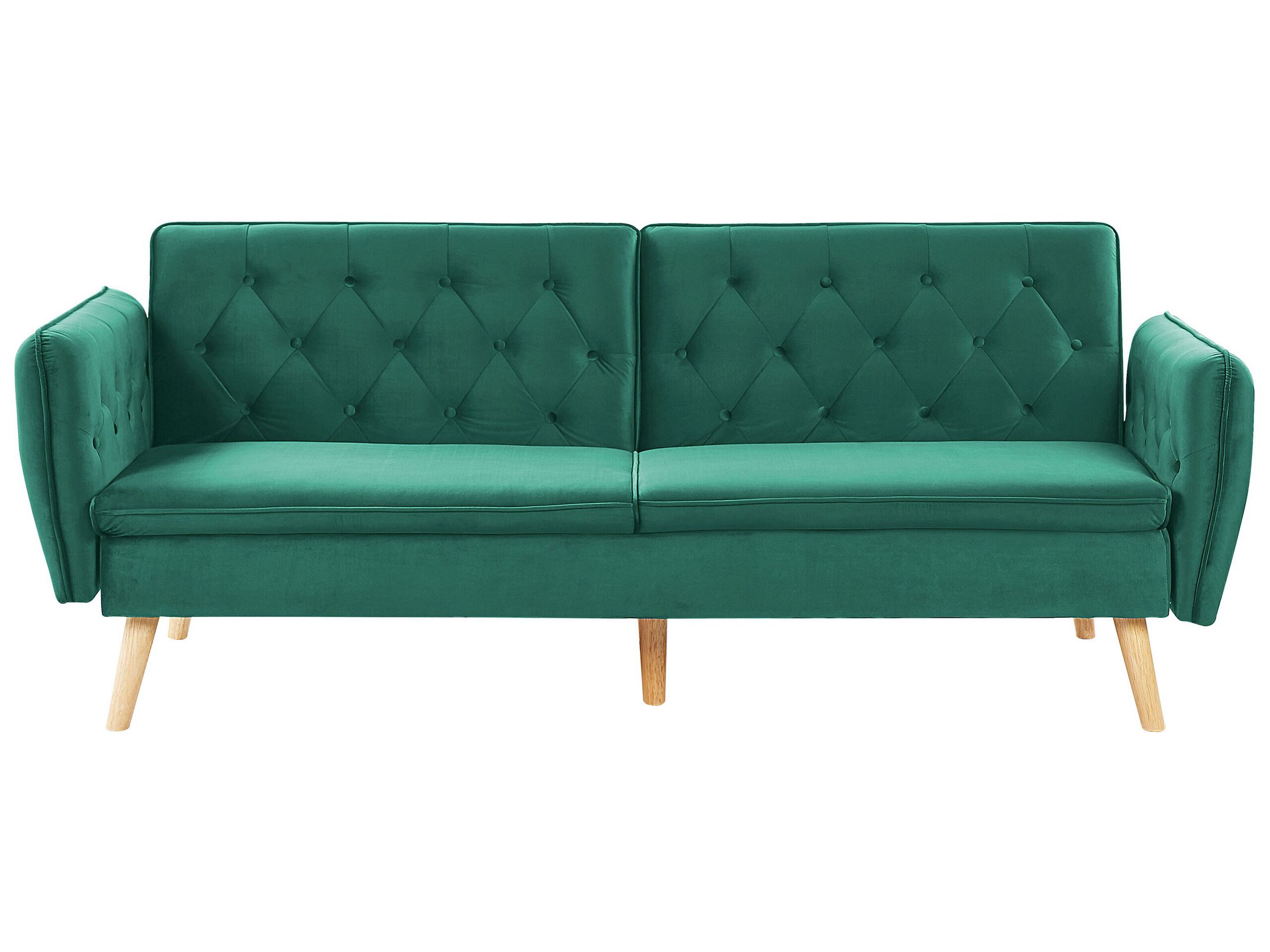 Velvet Sofa Bed Dark Green BARDU - Gemini Interiors