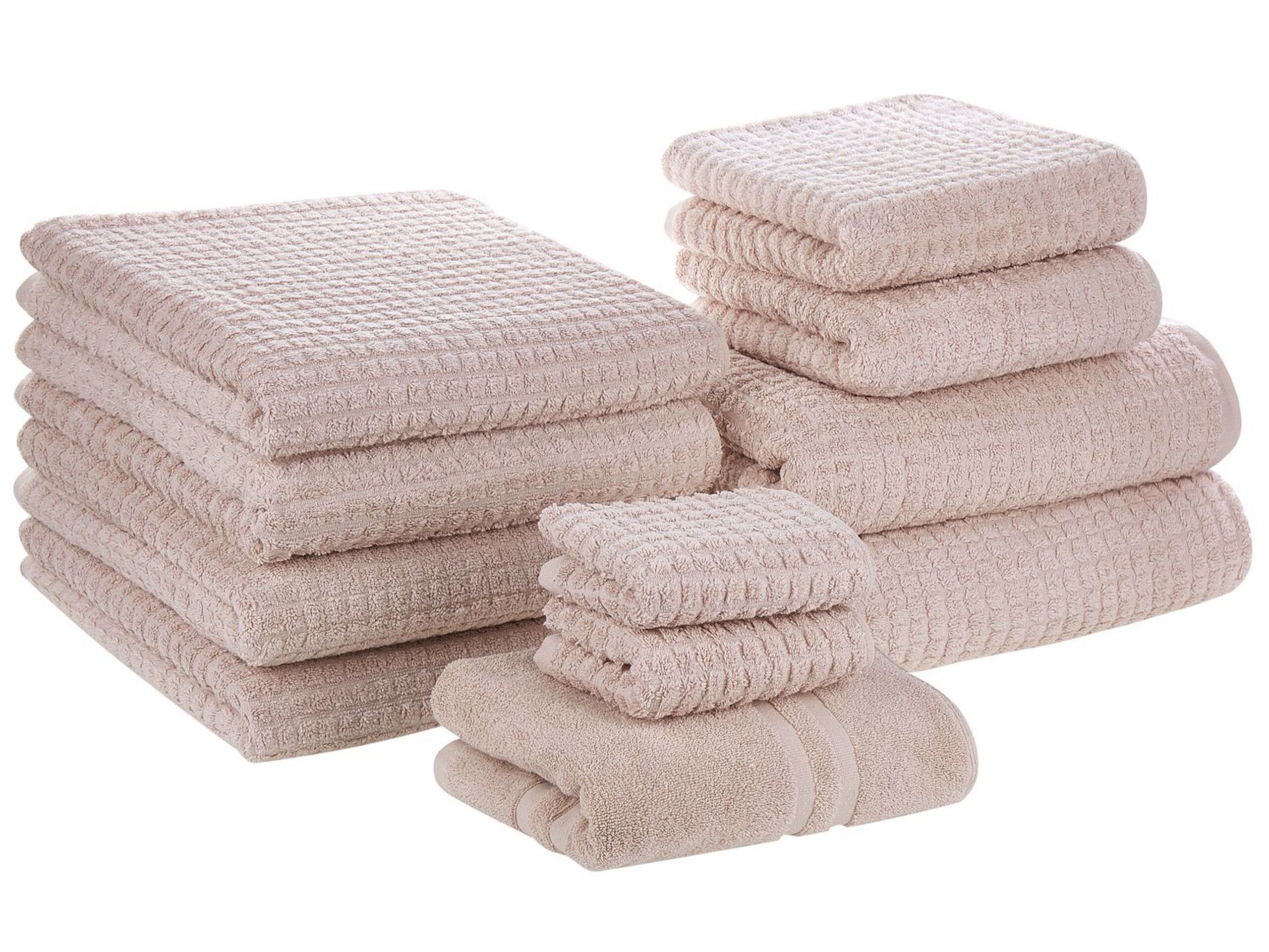 Set of 11 Cotton Towels Pink ATAI - Gemini Interiors