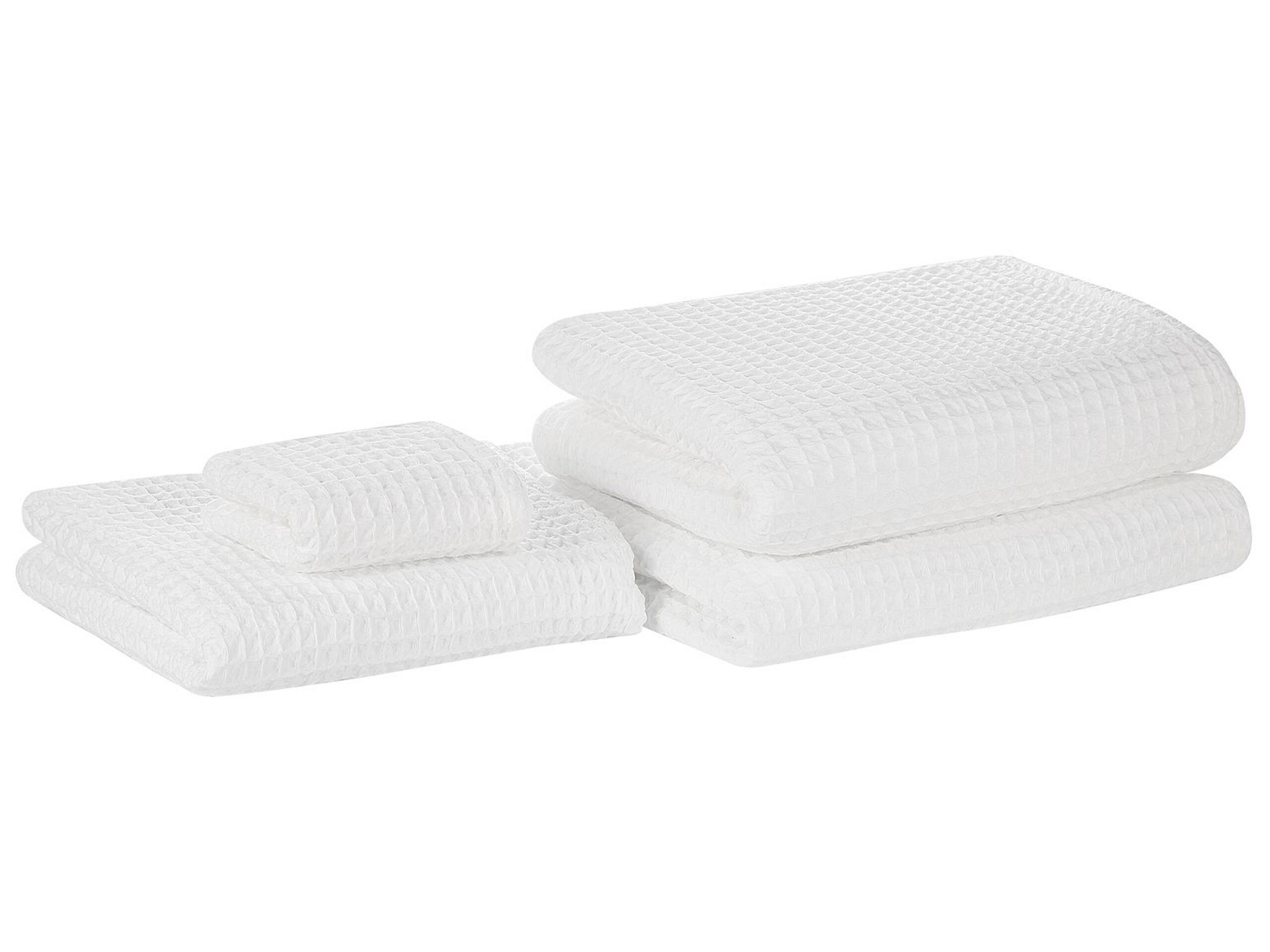 Set of 4 Cotton Towels White ATAI - Gemini Interiors