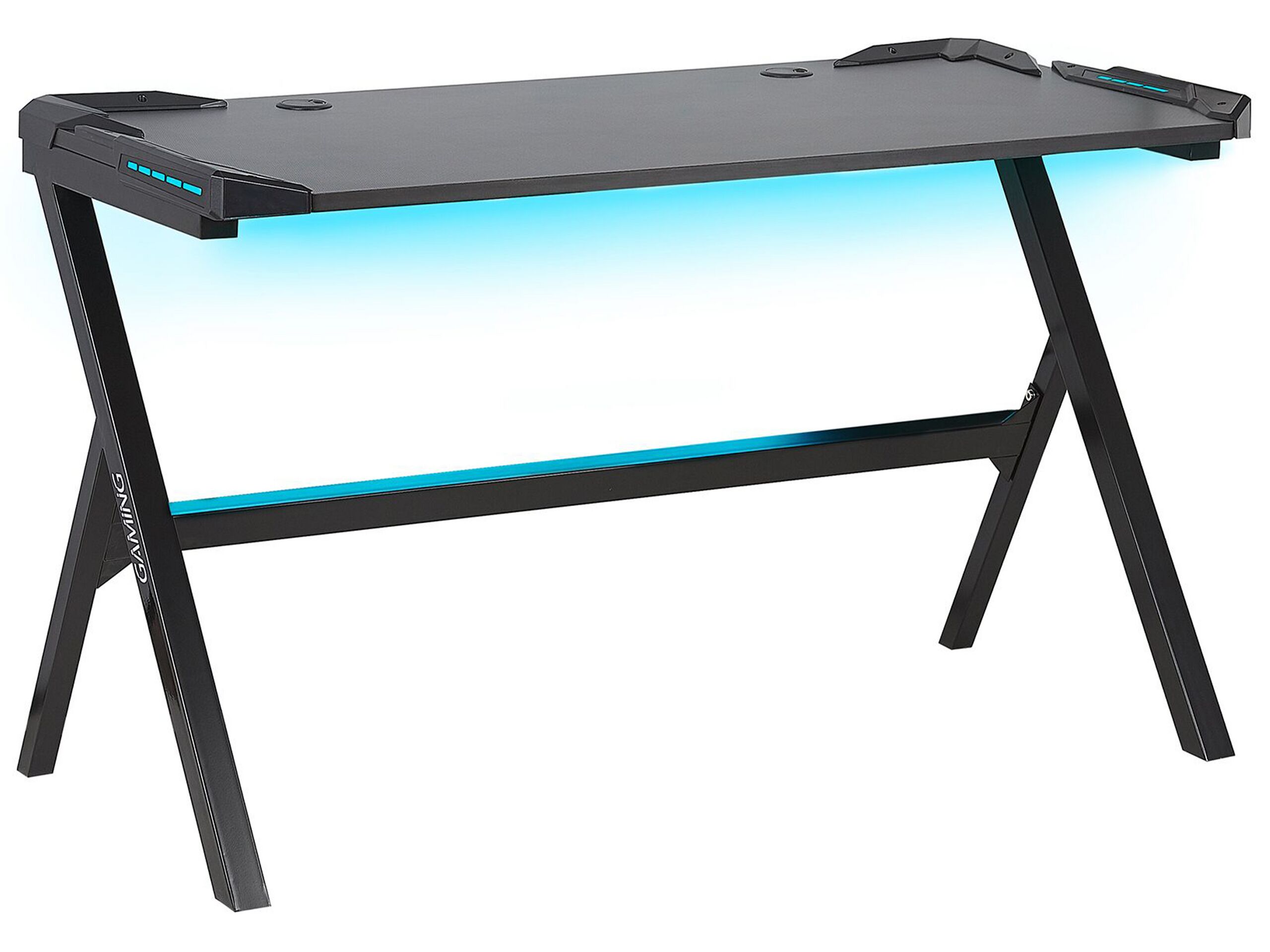 Gaming Desk with RGB LED Lights 120 x 60 cm Black DANVERS - Gemini Interiors