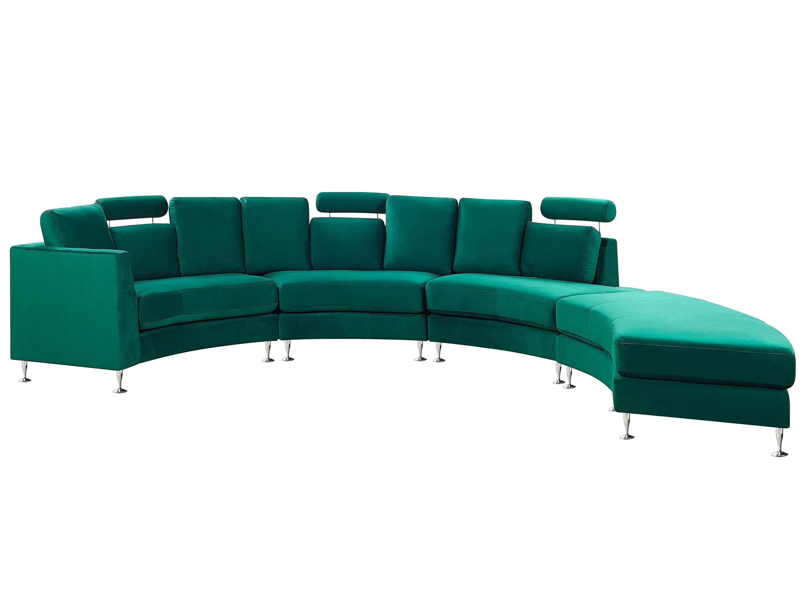 7 Seater Curved Modular Velvet Sofa Dark Green ROTUNDE - Gemini Interiors