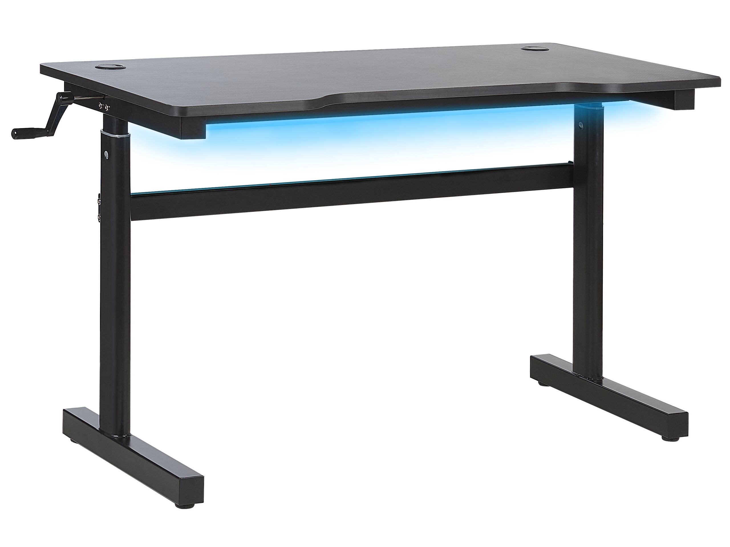 Adjustable Gaming Desk with RGB LED Lights 120 x 60 cm Black DURBIN - Gemini Interiors