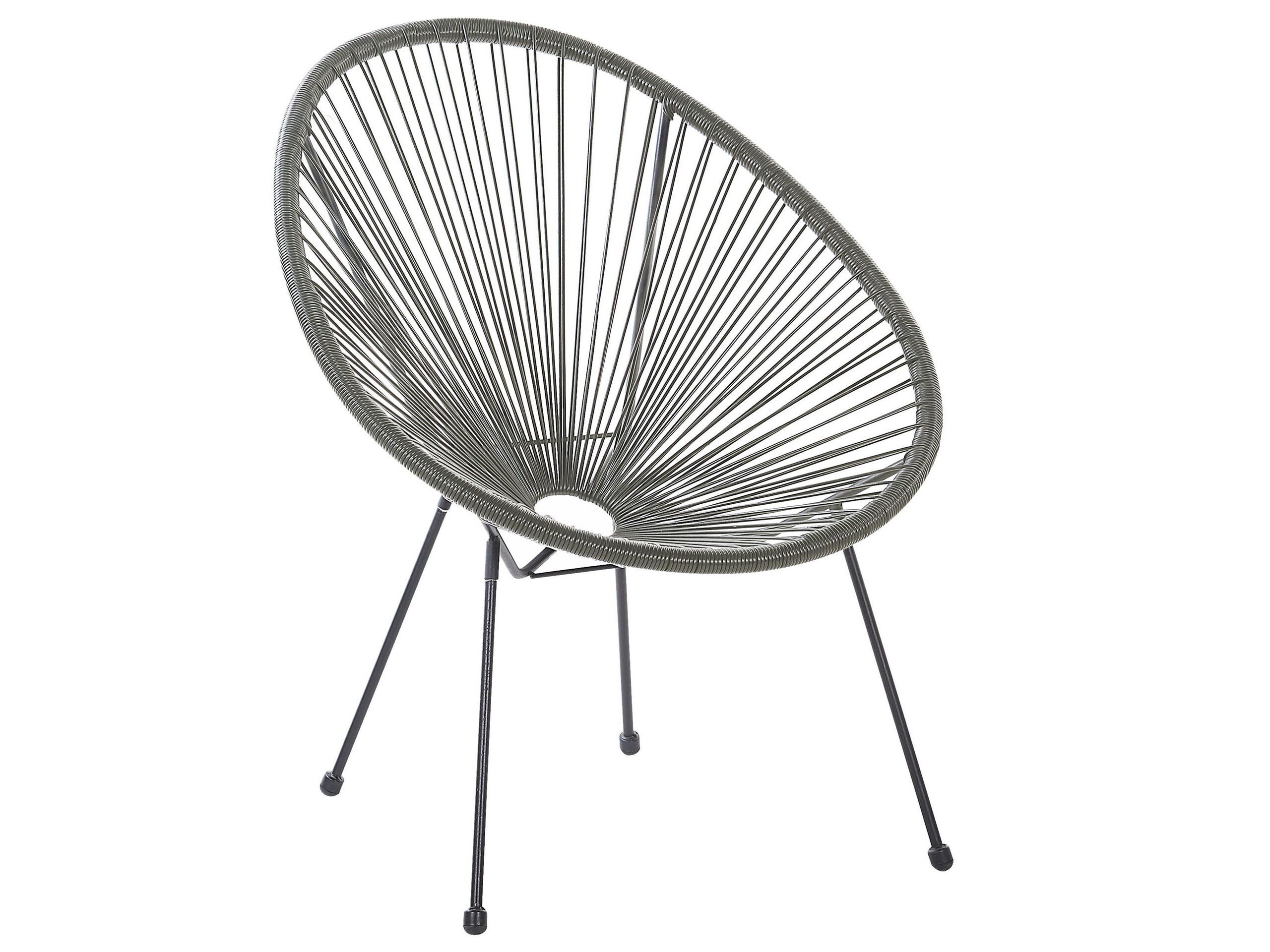 PE Rattan Accent Chair Dark Grey ACAPULCO II - Gemini Interiors
