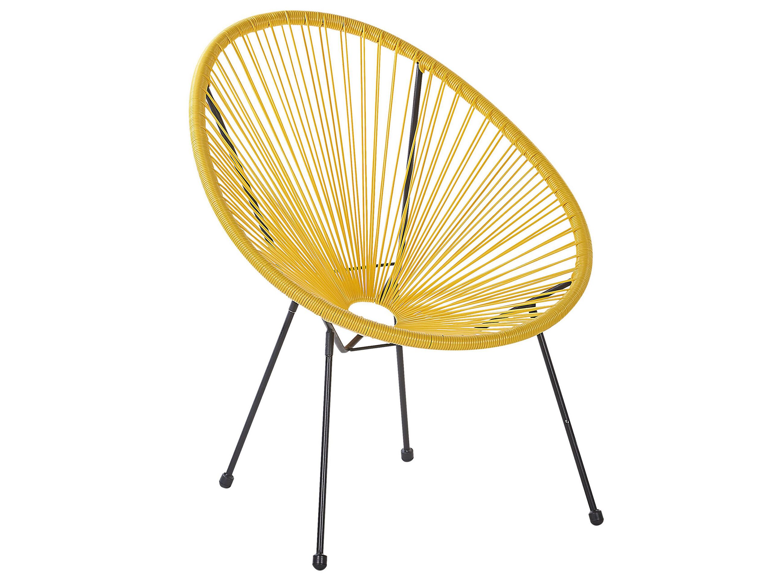 PE Rattan Accent Chair Yellow ACAPULCO II - Gemini Interiors