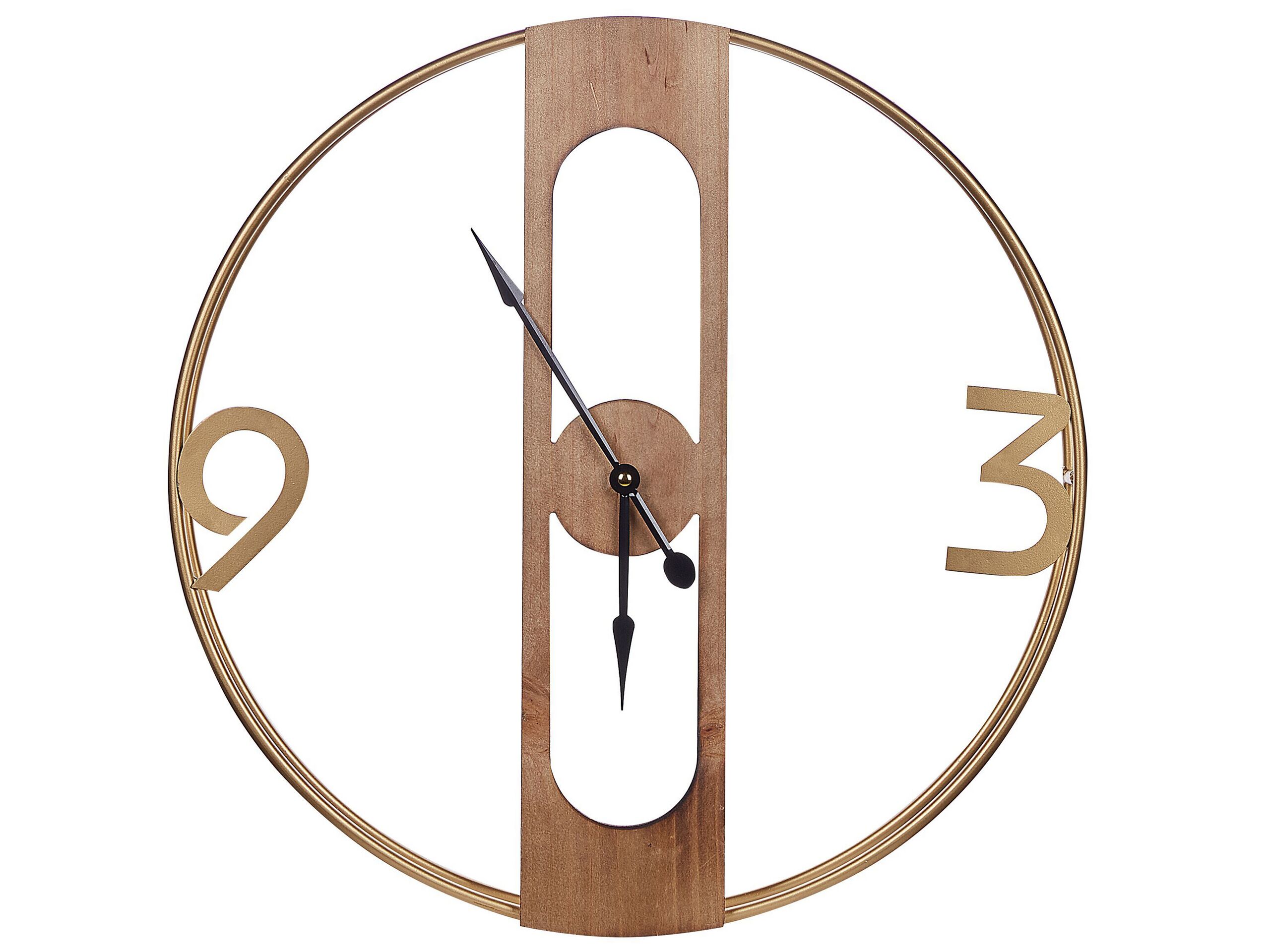 Wall Clock 50cm Light Wood - Gemini Interiors