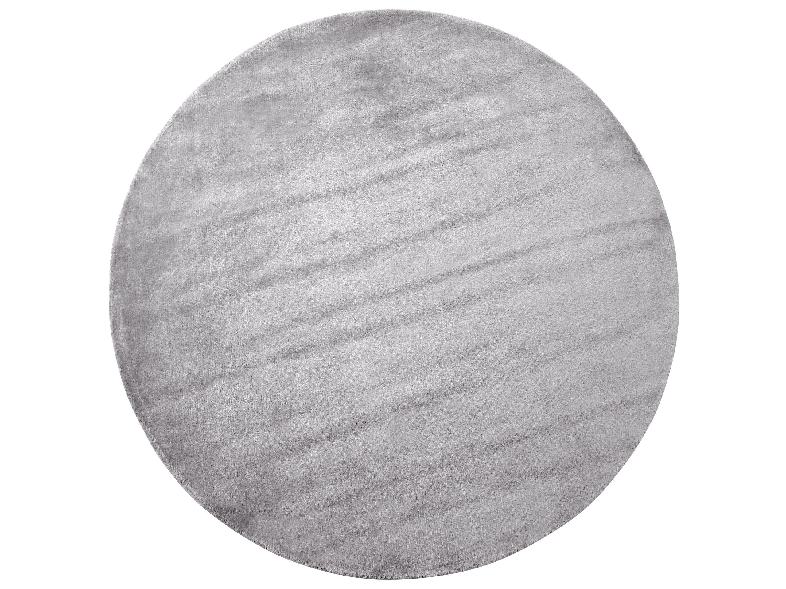 Round Viscose Area Rug 140cm Light Grey - Gemini Interiors