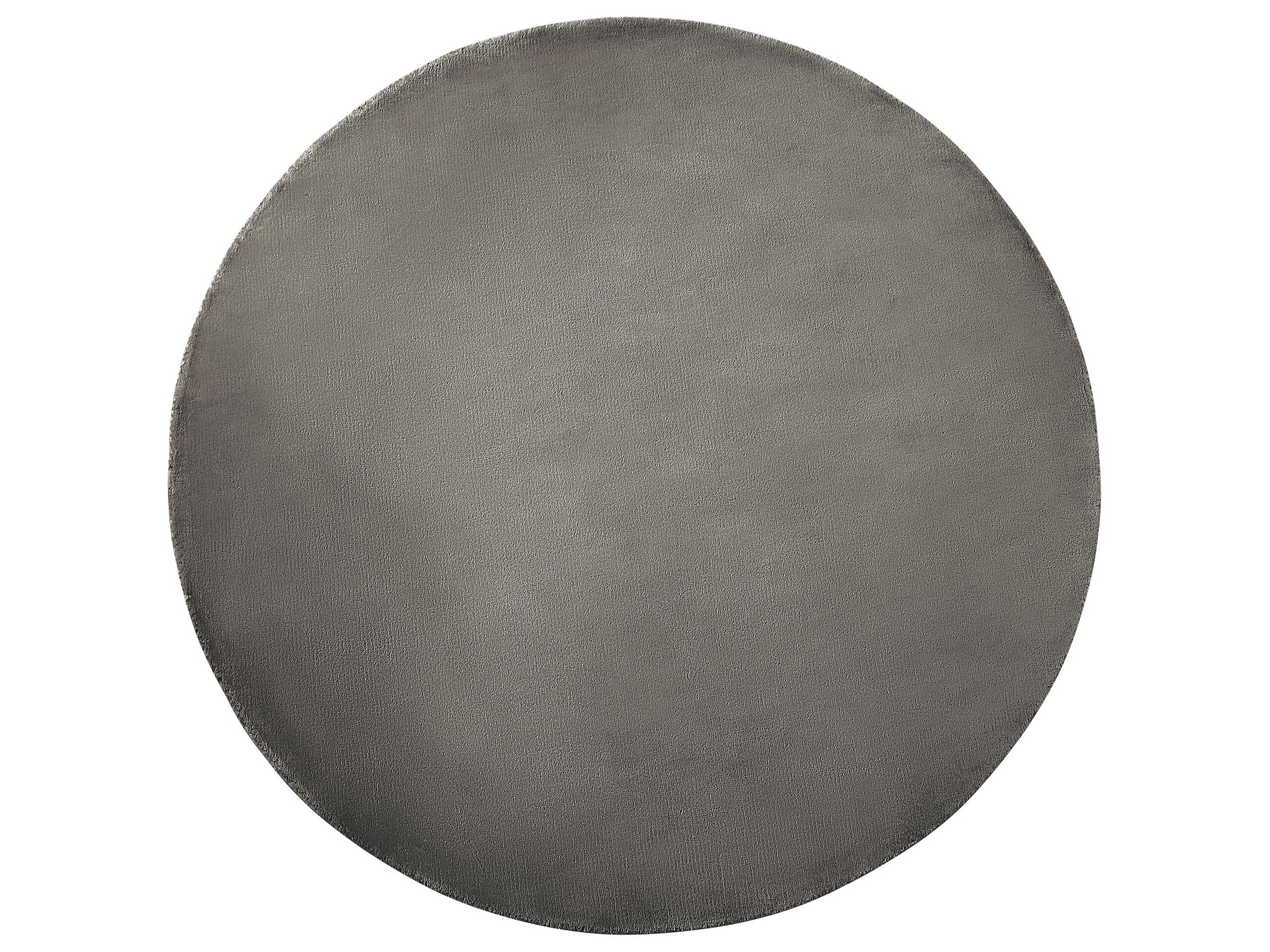 Round Viscose Area Rug 140cm Dark Grey - Gemini Interiors