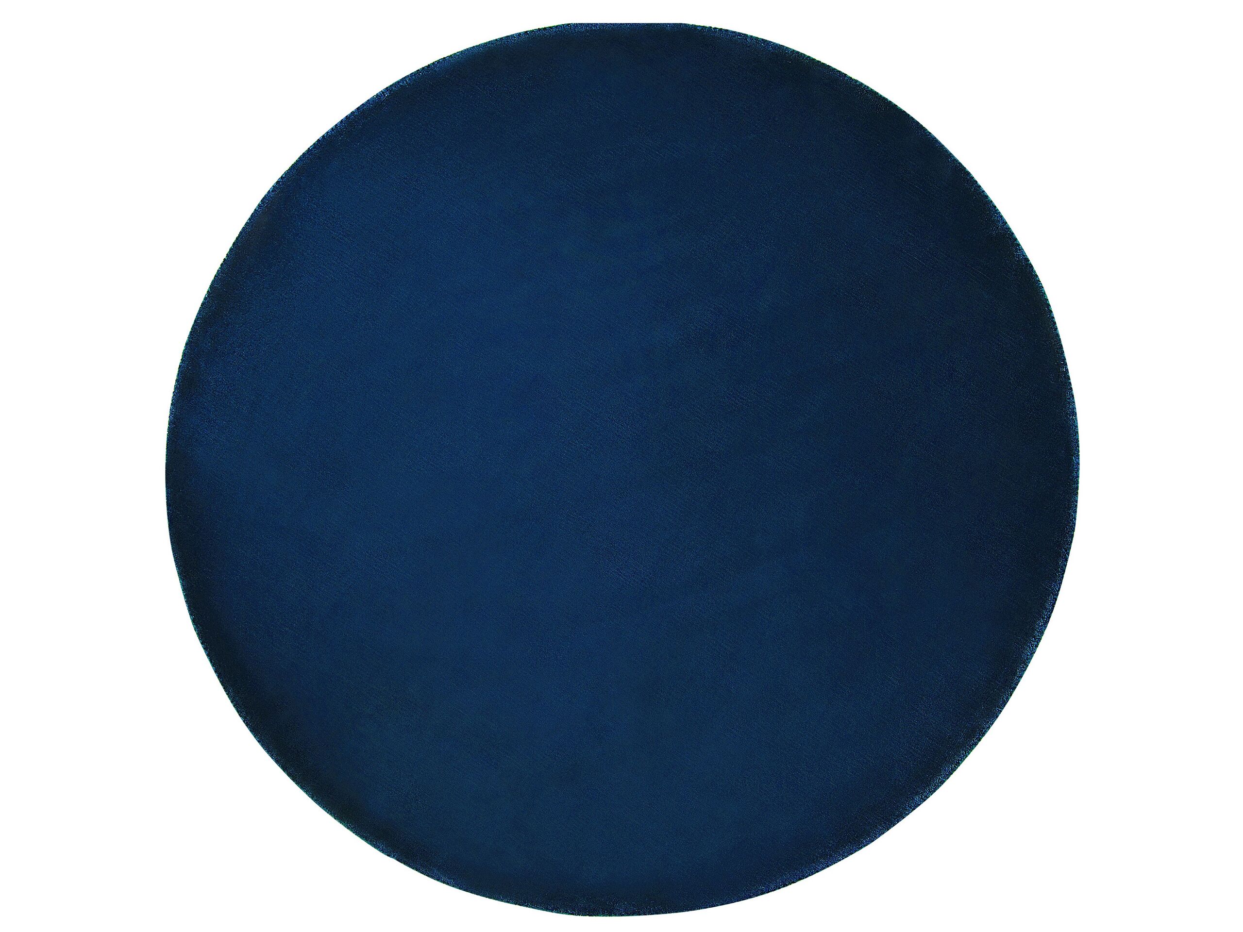 Round Viscose Area Rug 140cm Navy Blue - Gemini Interiors