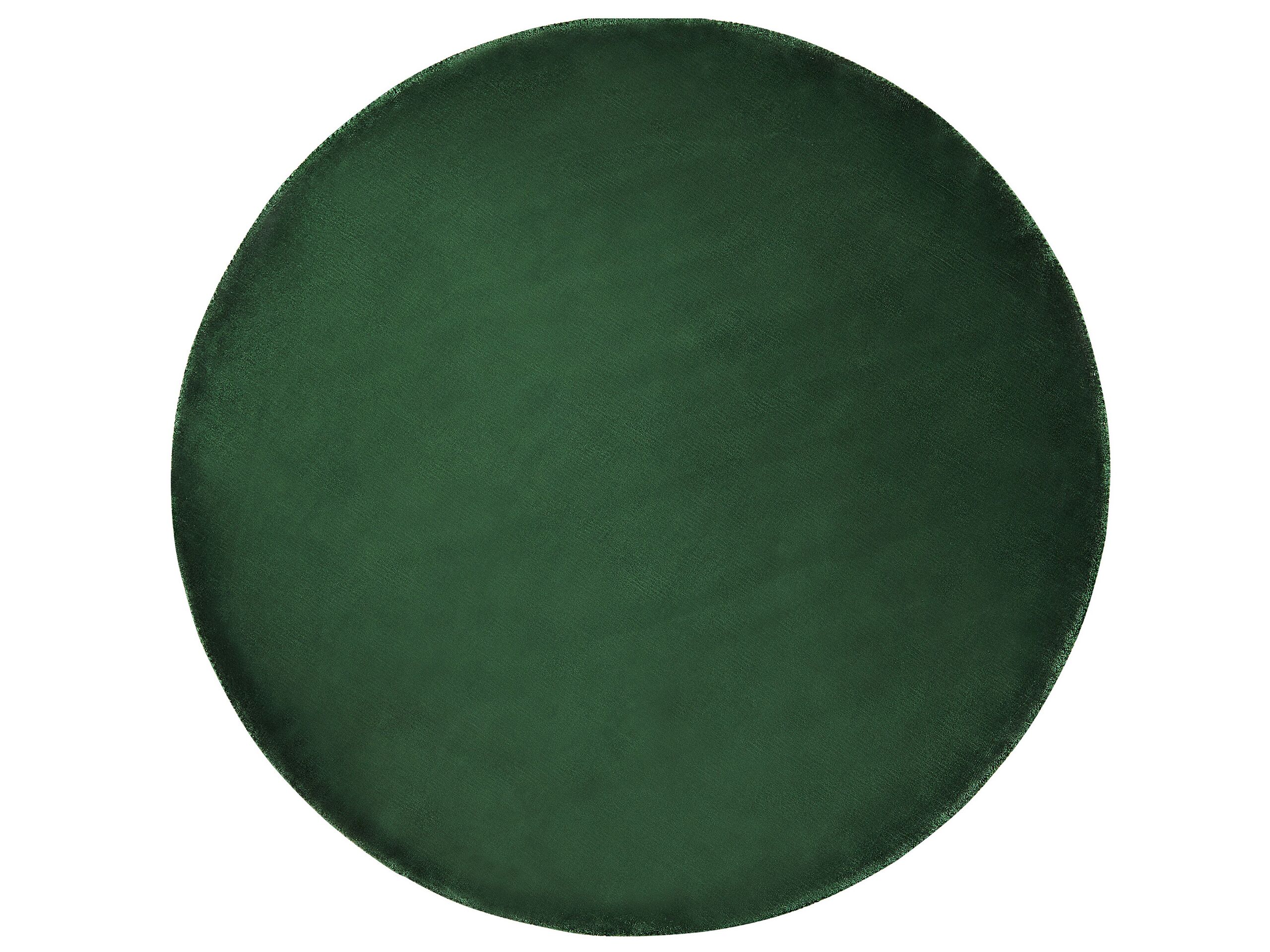 Round Viscose Area Rug 140cm Emerald Green - Gemini Interiors