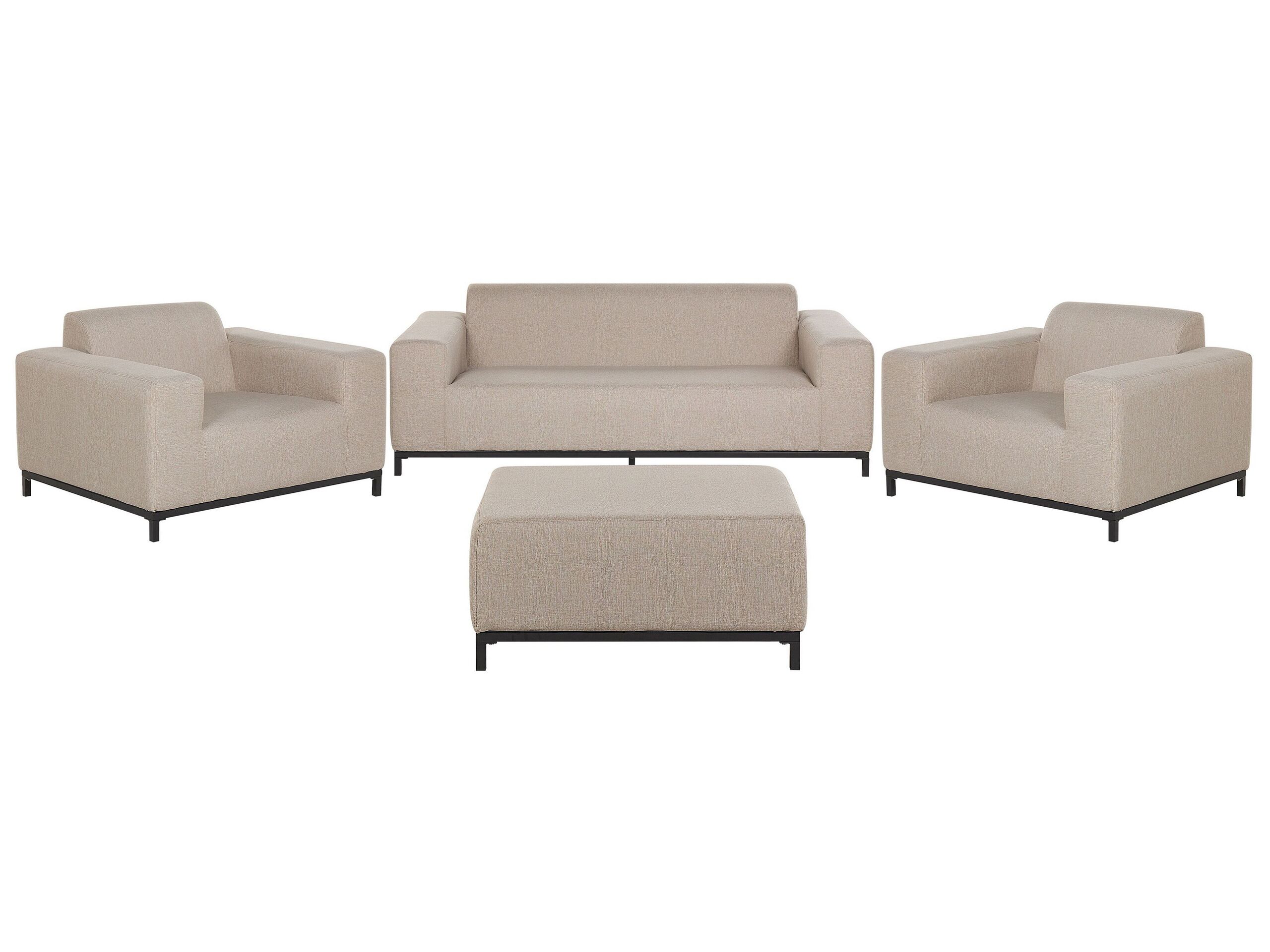 5 Seater Garden Sofa Set Beige with Black ROVIGO - Gemini Interiors