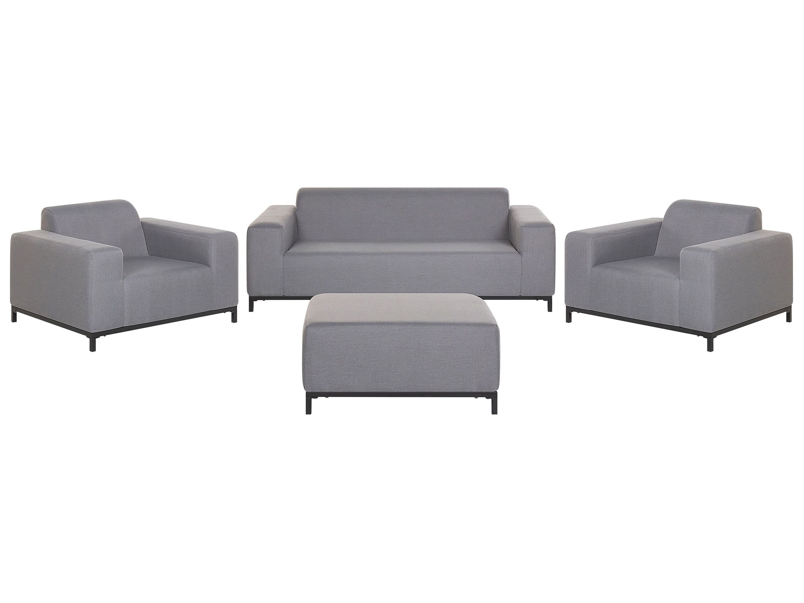 5 Seater Garden Sofa Set Grey with Black ROVIGO - Gemini Interiors