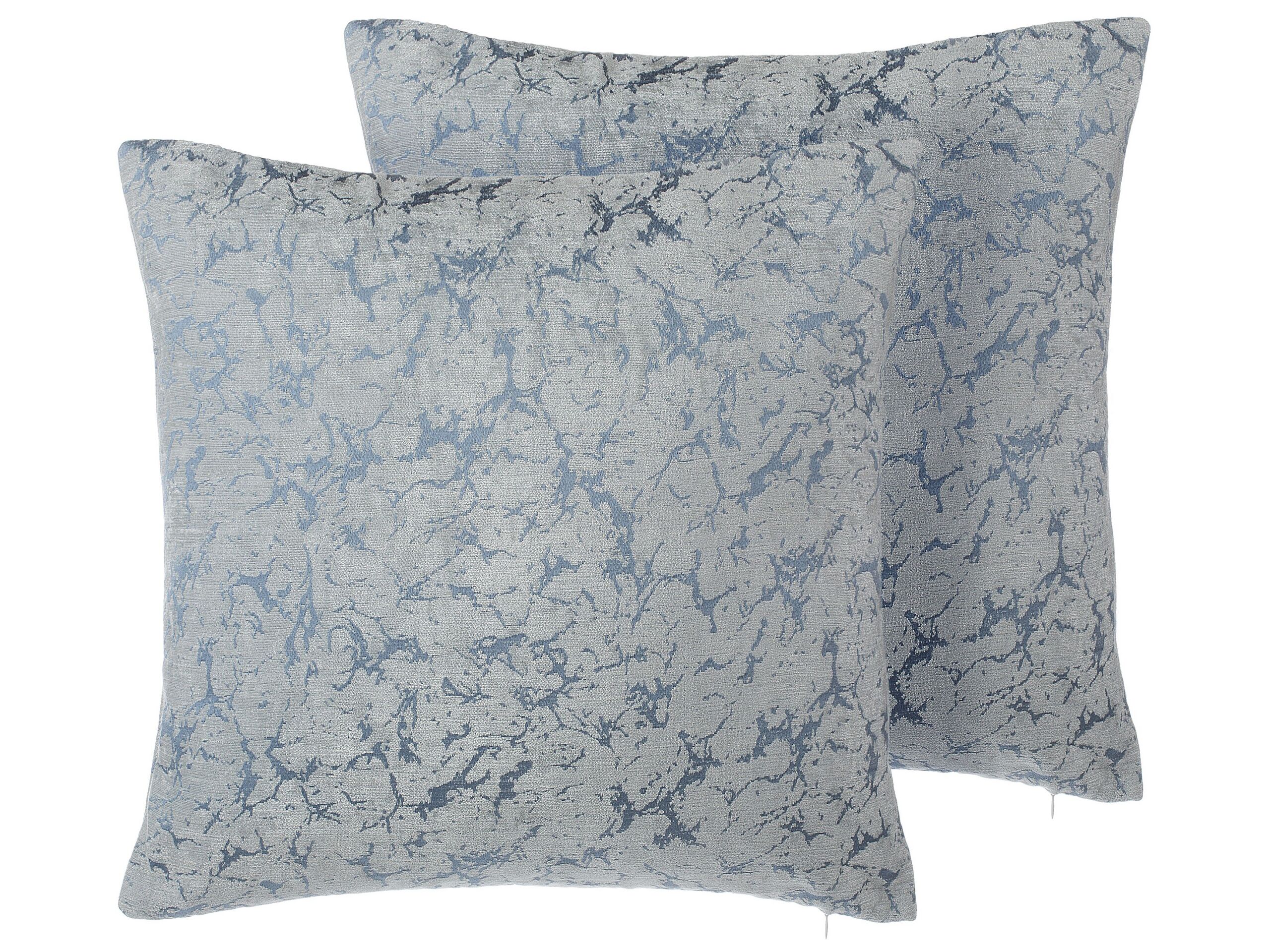 Set of 2 Cushions Cracked Pattern 45x45cm Grey - Gemini Interiors