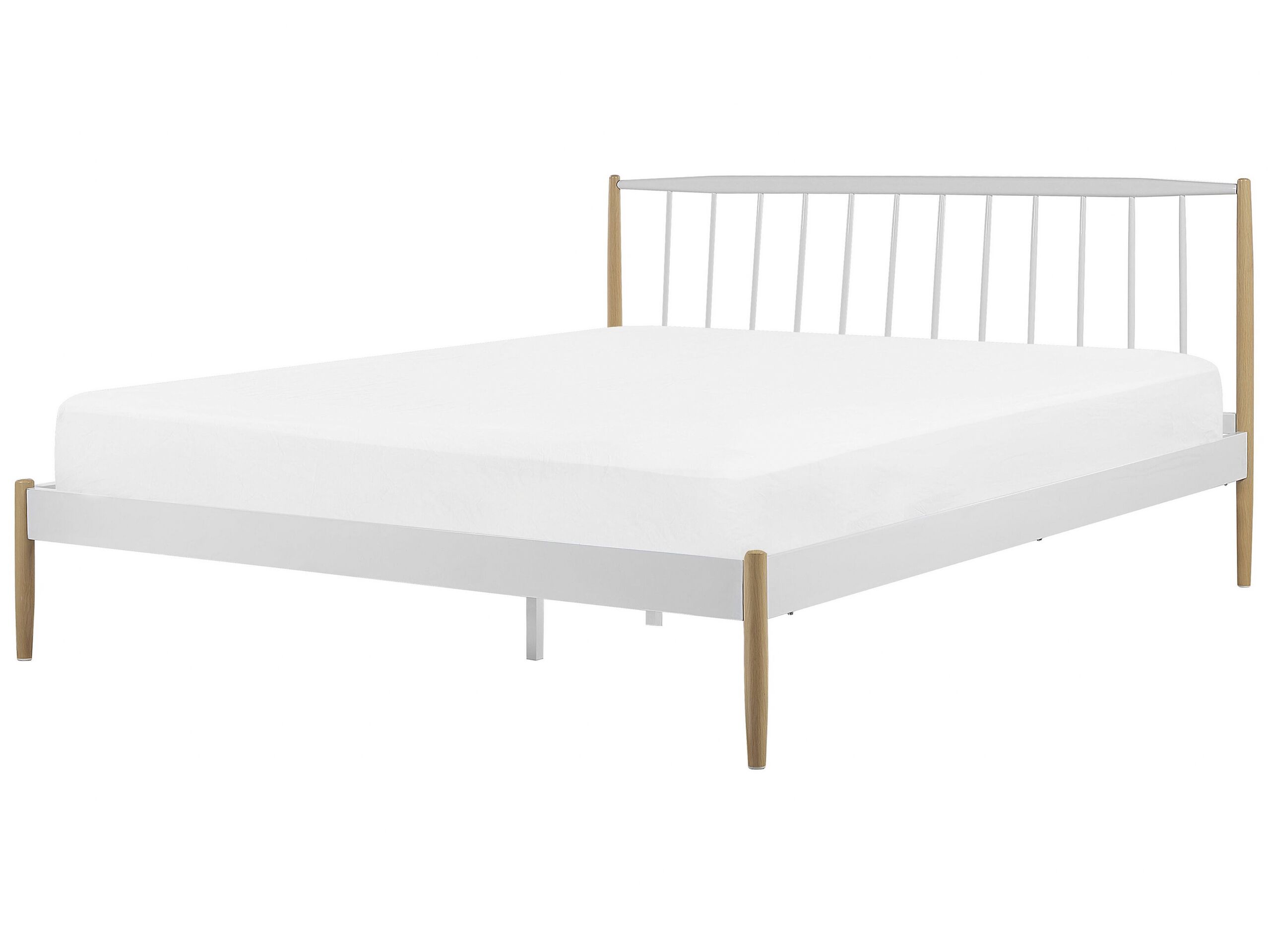Metal EU Super King Size Bed White MAURS - Gemini Interiors