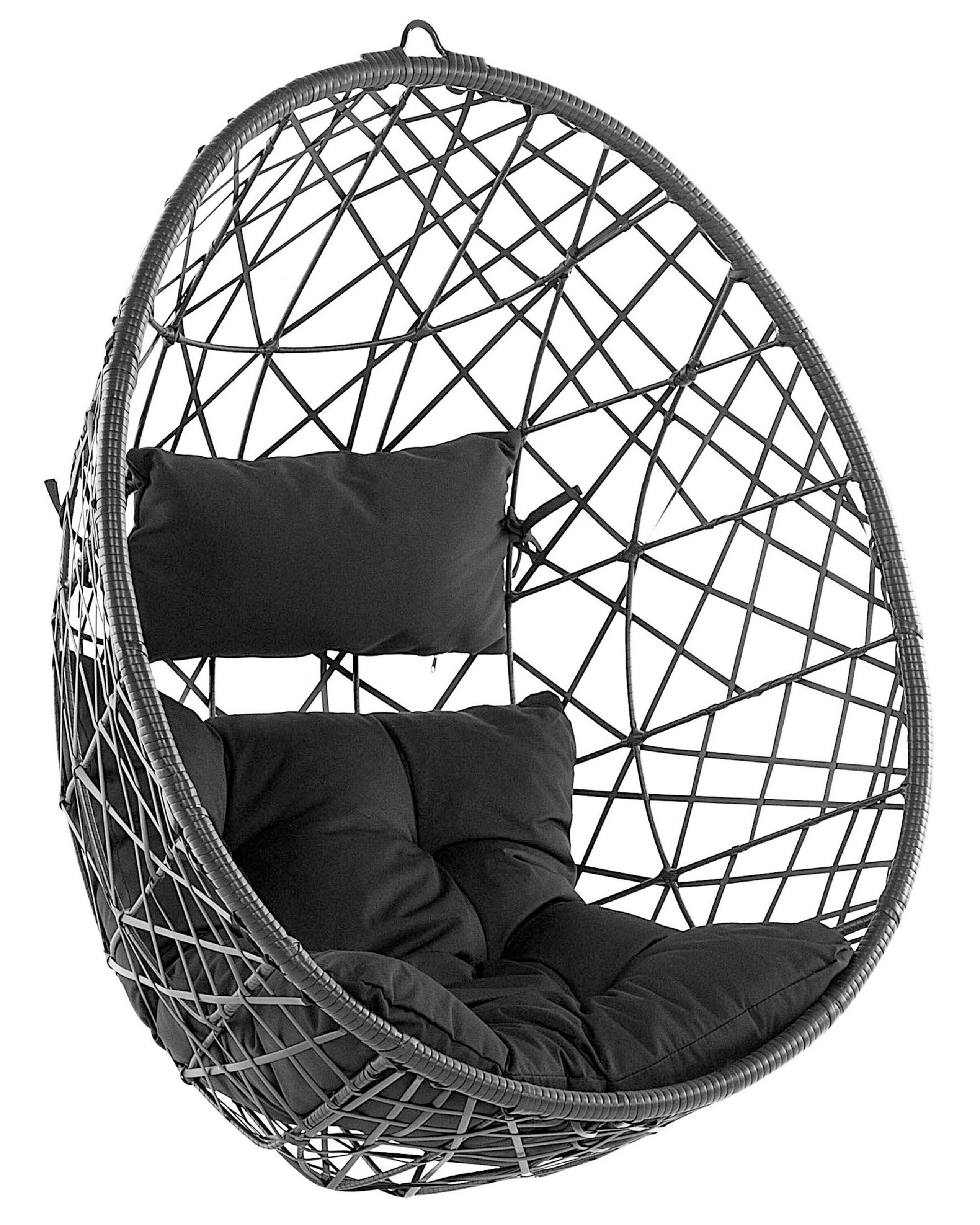 PE Rattan Hanging Chair Black ALATRI - Gemini Interiors