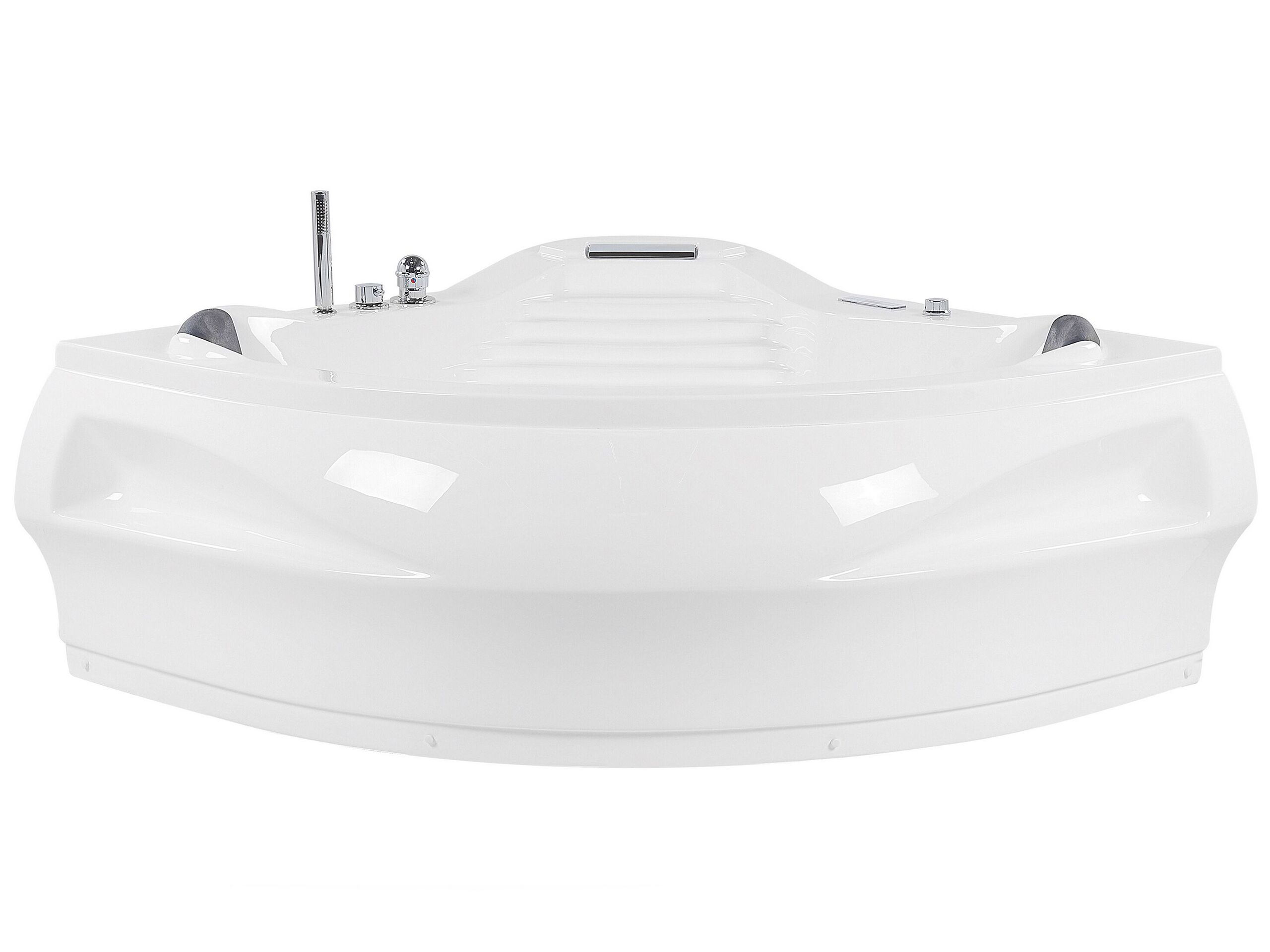 Whirlpool Corner Bath with LED and Bluetooth Speaker 2100 x 1450 mm White MONACO - Gemini Interiors
