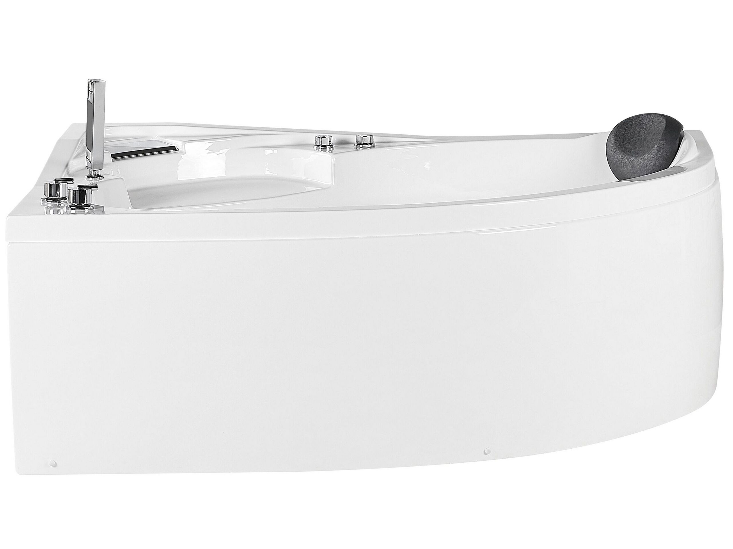 Right Hand Whirlpool Corner Bath with LED 1500 x 1000 mm White NEIVA - Gemini Interiors
