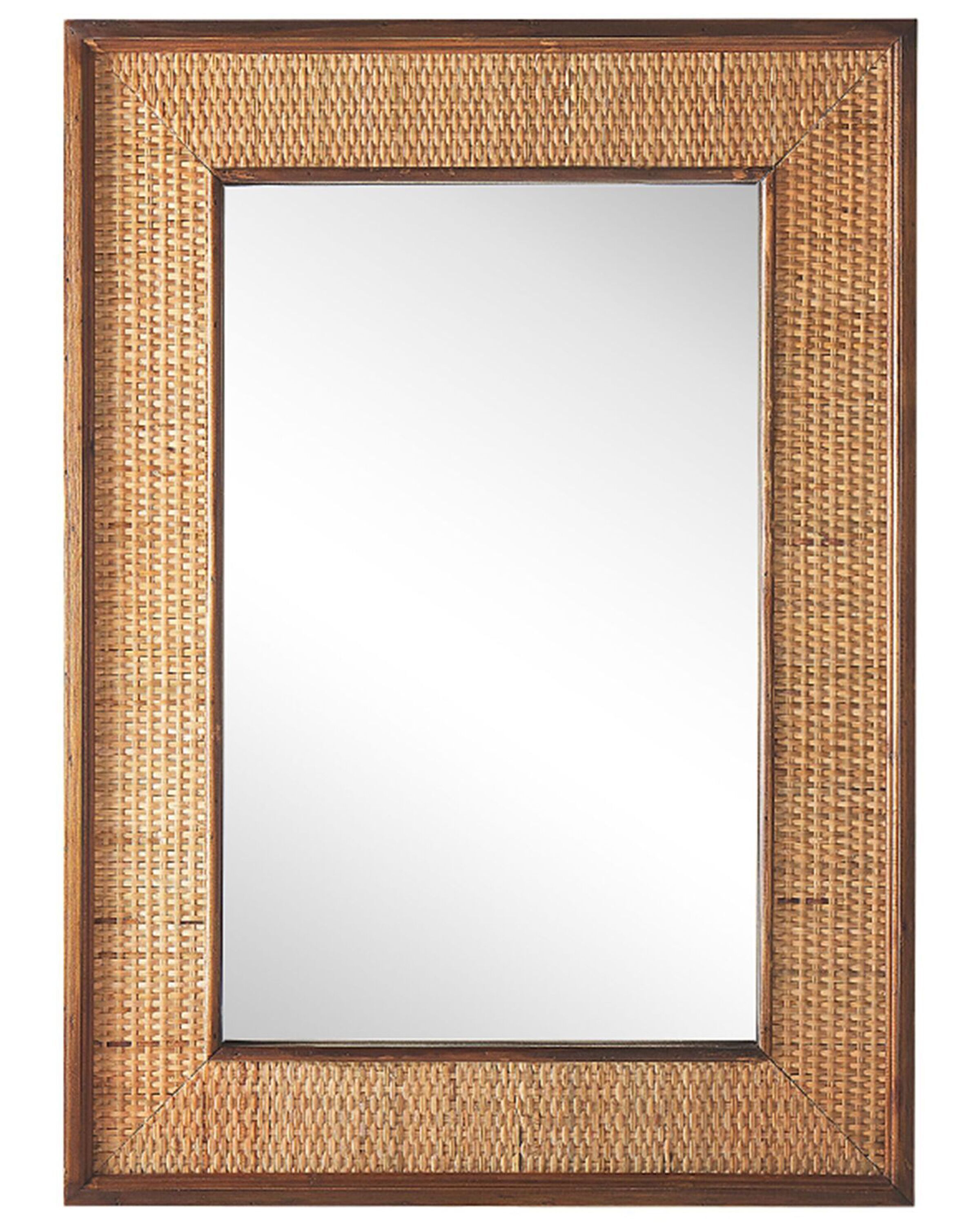 Bamboo Wall Mirror 54x74cm Light Wood - Gemini Interiors