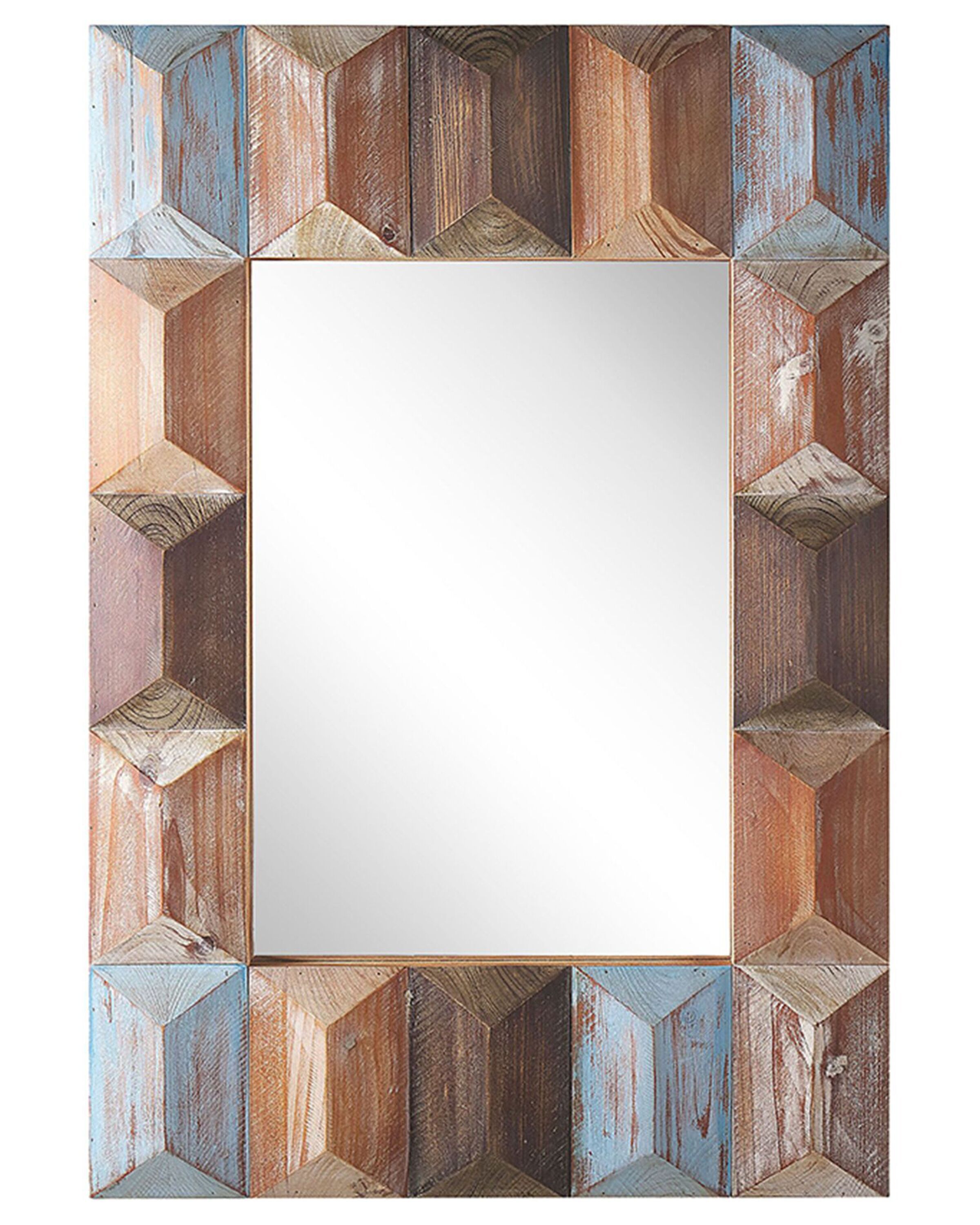 Wooden Wall Mirror 63x90cm Multicolour - Gemini Interiors