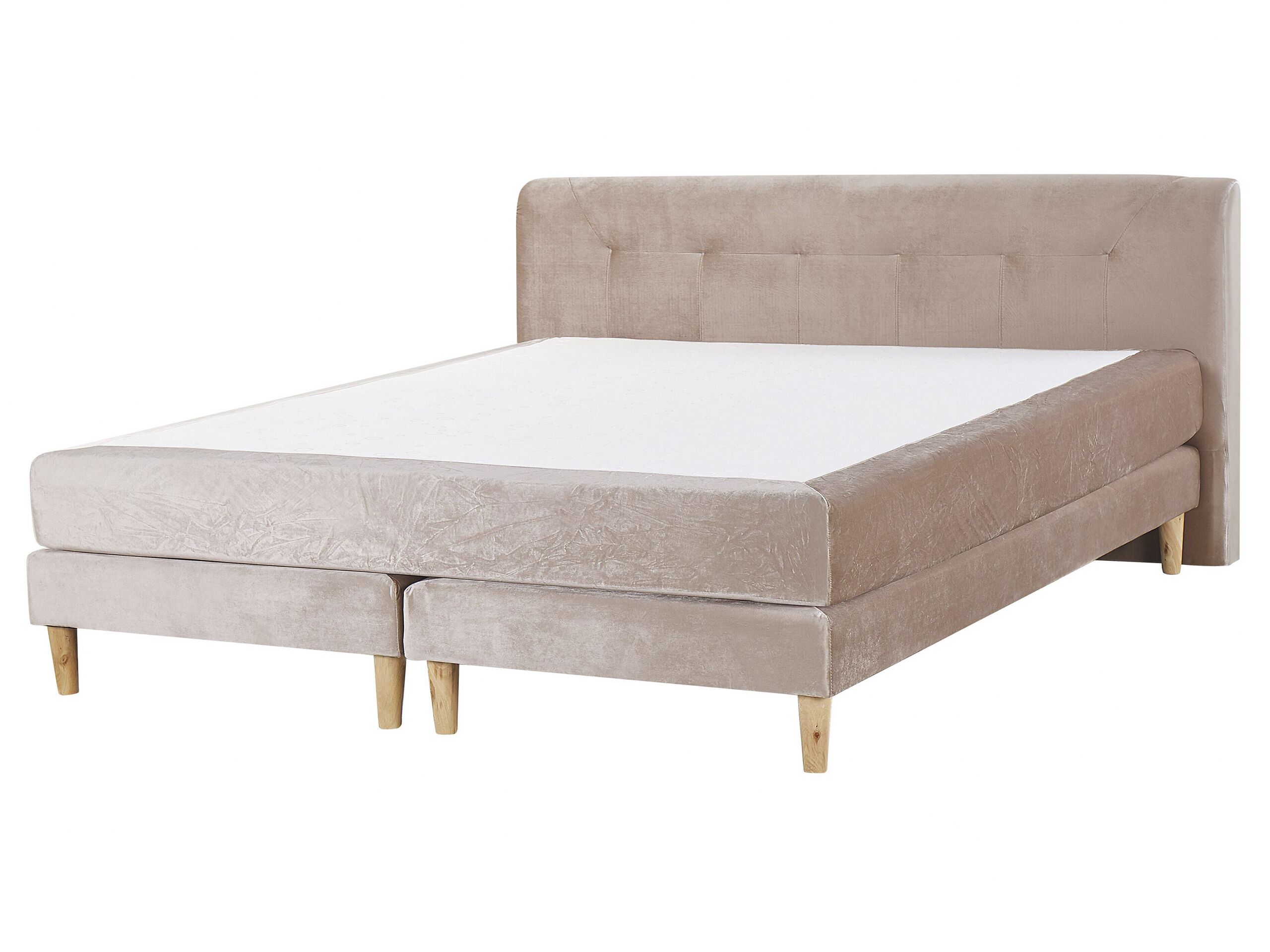 Velvet EU King Size Divan Bed Beige MARQUISE - Gemini Interiors