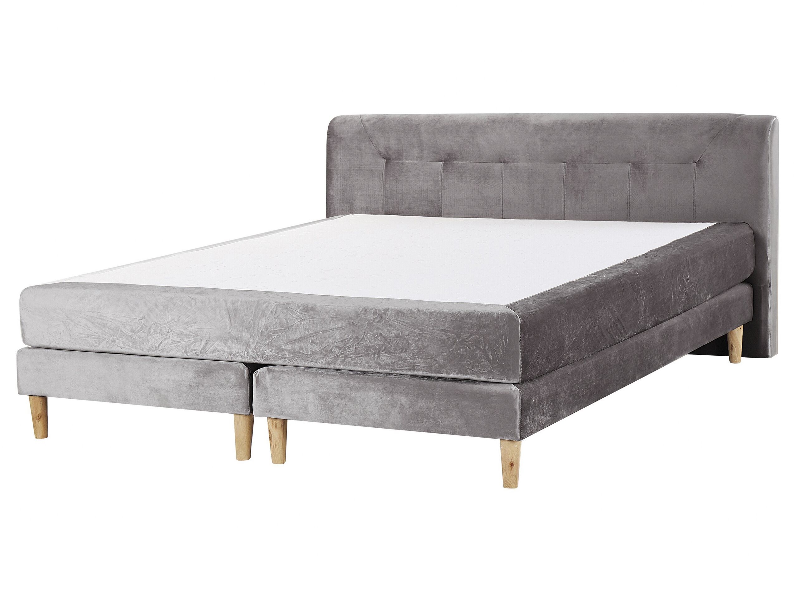 Velvet EU King Size Divan Bed Grey MARQUISE - Gemini Interiors