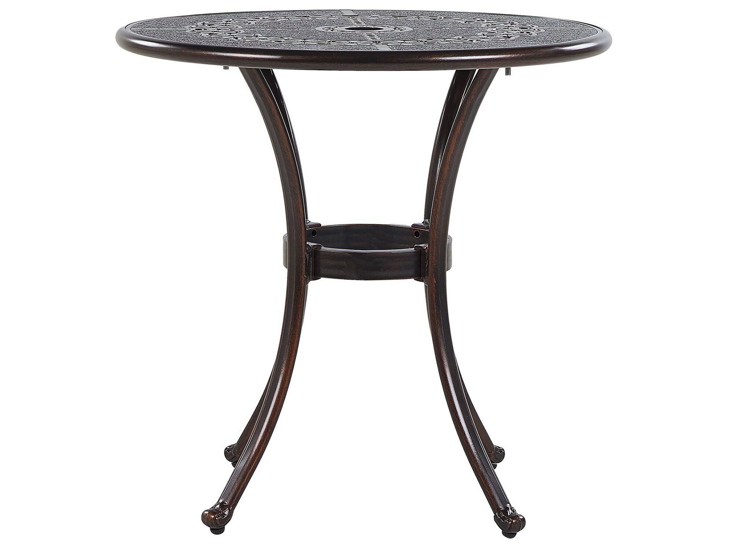 Round Garden Dining Table âŒ€ 65 cm Brown BOVINO - Gemini Interiors