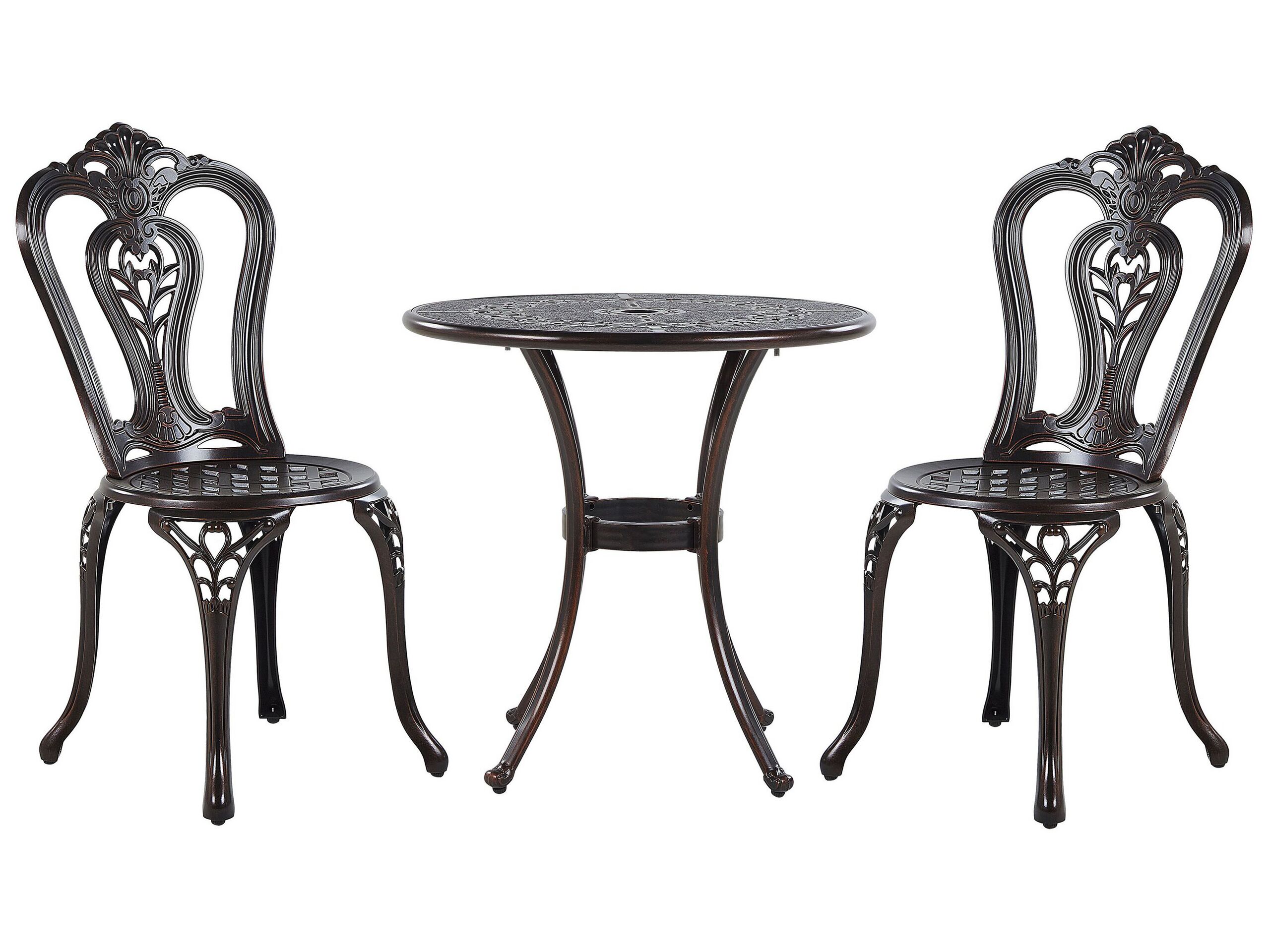 Metal Garden Bistro Set Brown BOVINO - Gemini Interiors