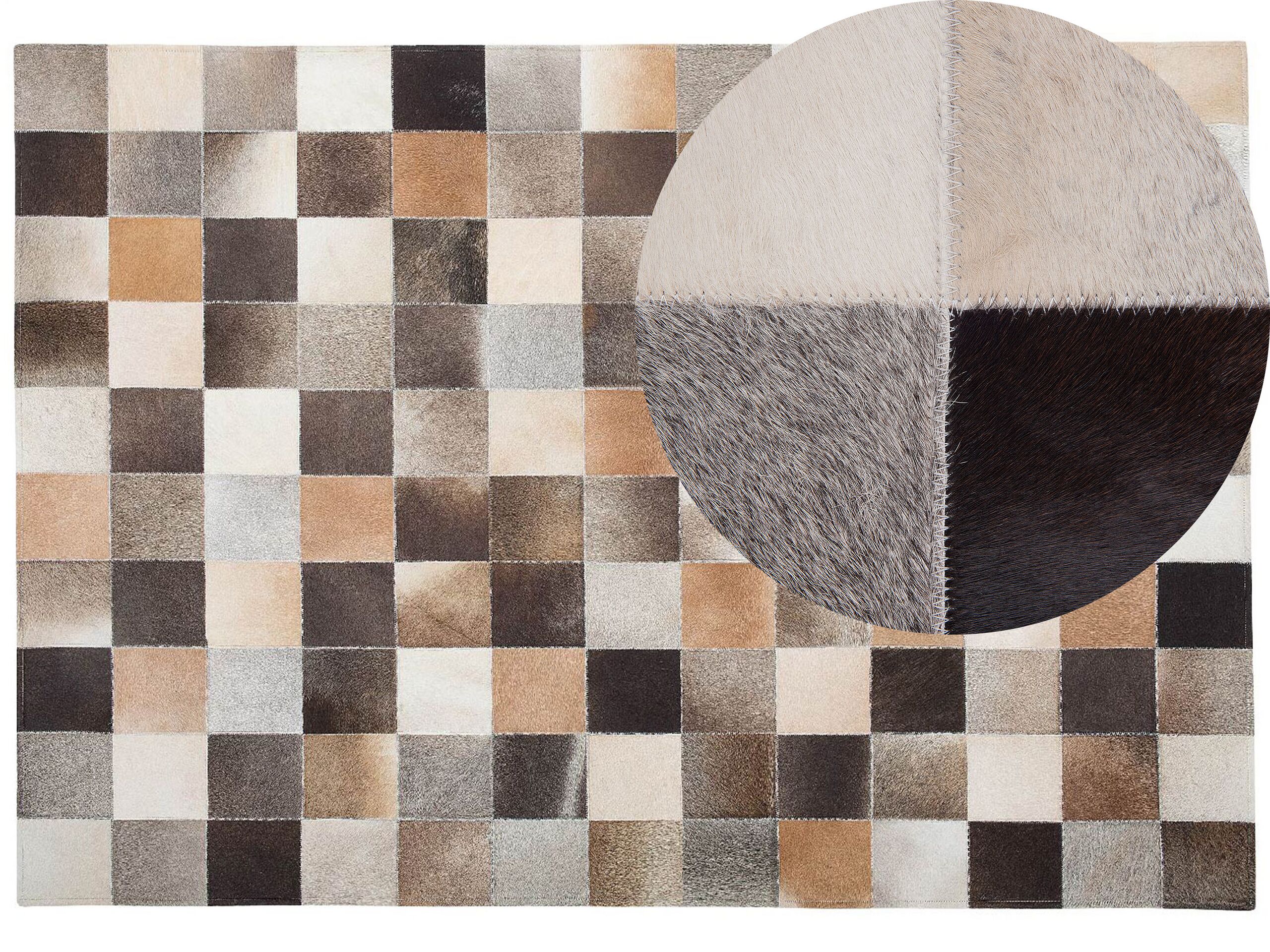 Cowhide Area Rug 160x230cm Multicolour - Gemini Interiors