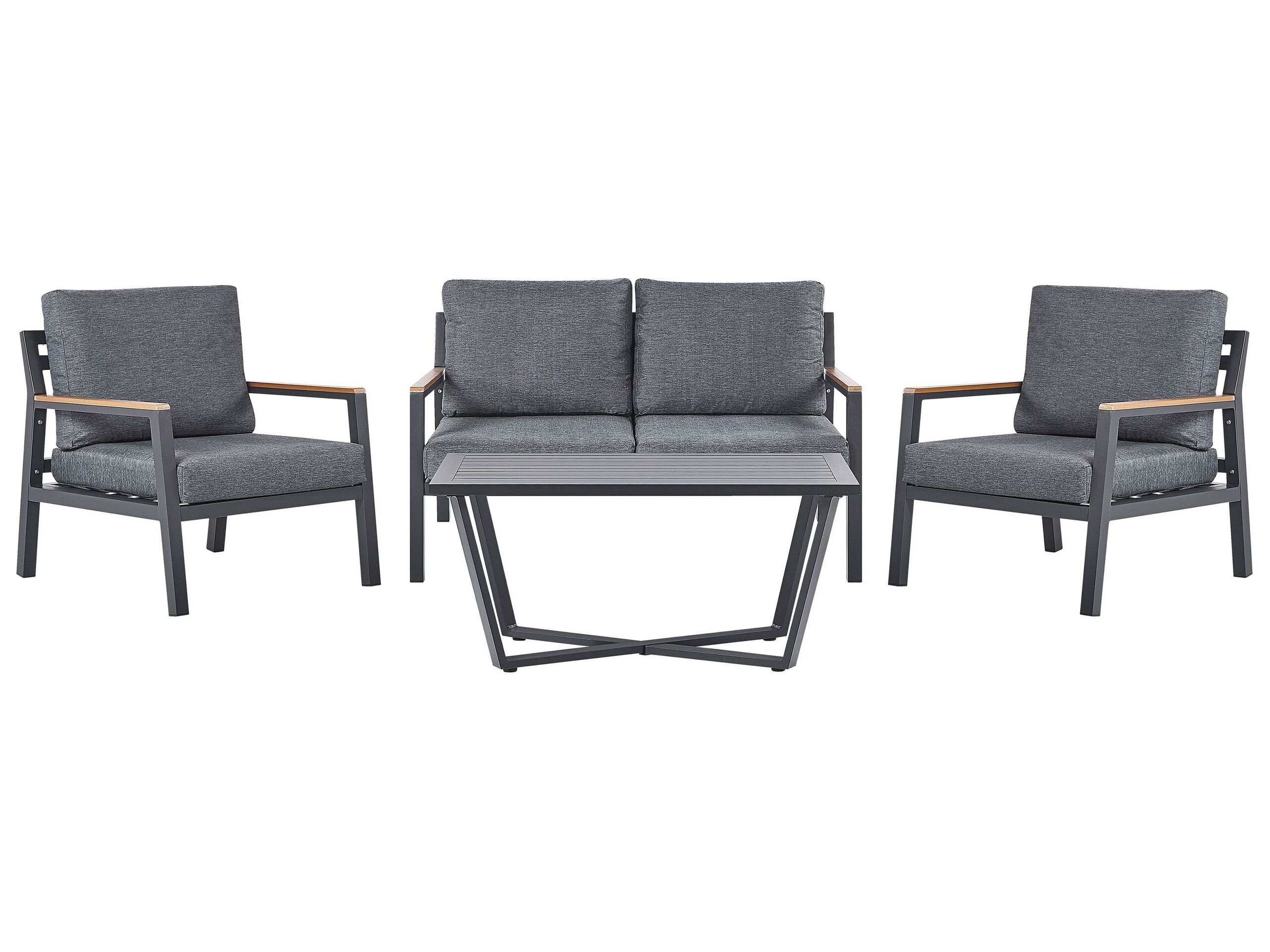 4 Seater Aluminium Garden Sofa Set Dark Grey DELIA - Gemini Interiors