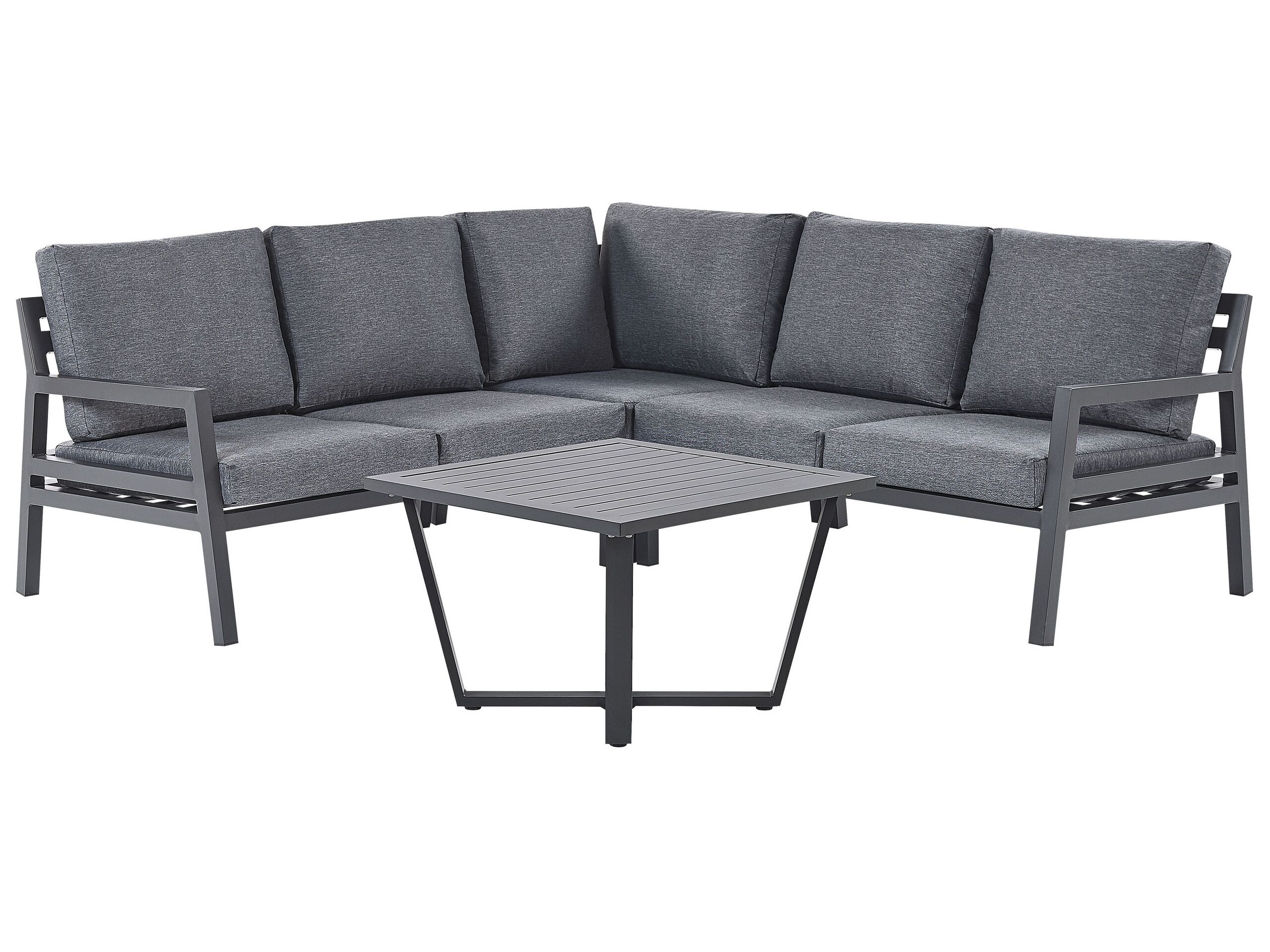 5 Seater Garden Corner Sofa Set Dark Grey VIZZINI - Gemini Interiors
