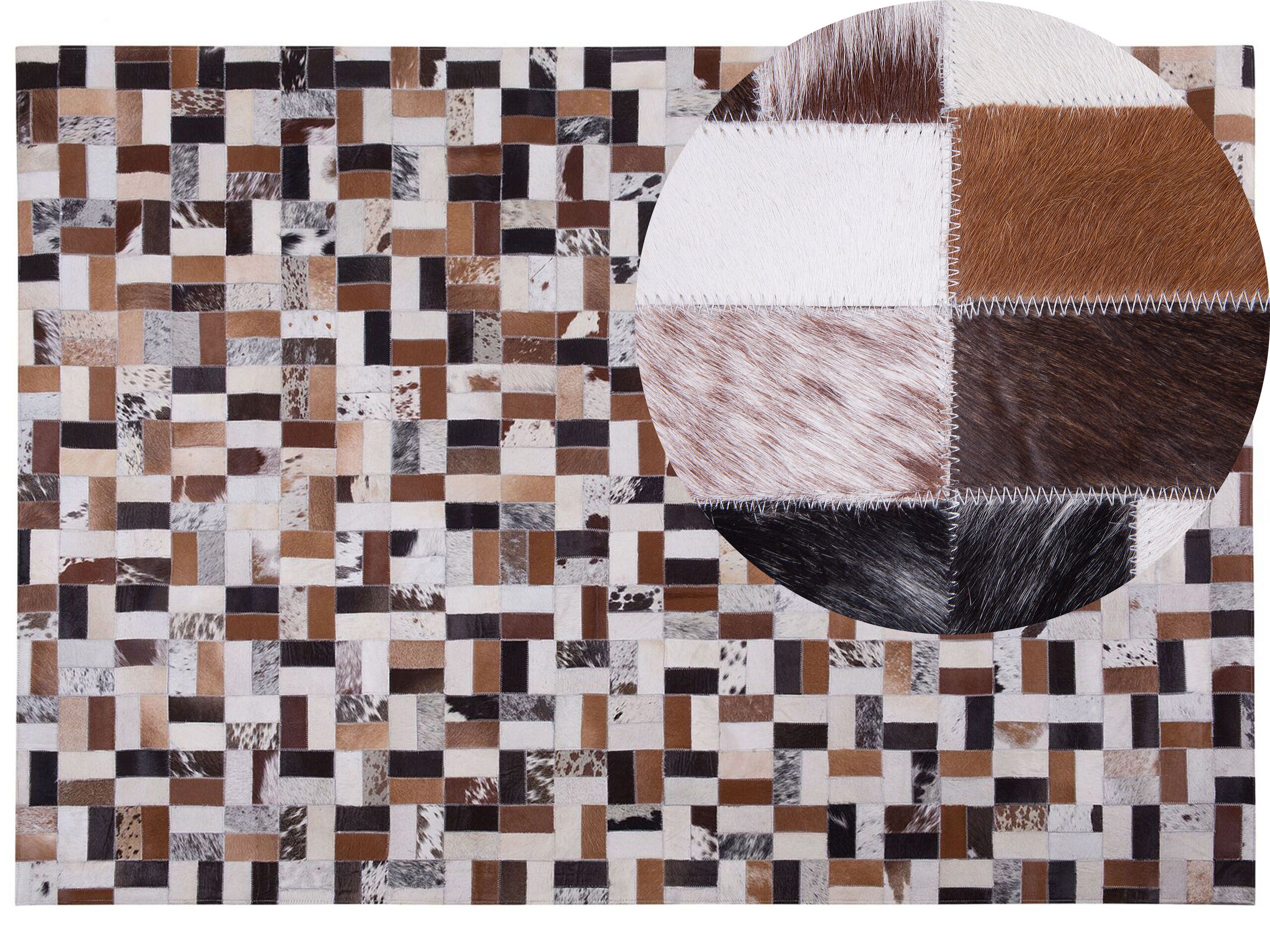 Cowhide Area Rug 160x230cm Brown and Beige - Gemini Interiors
