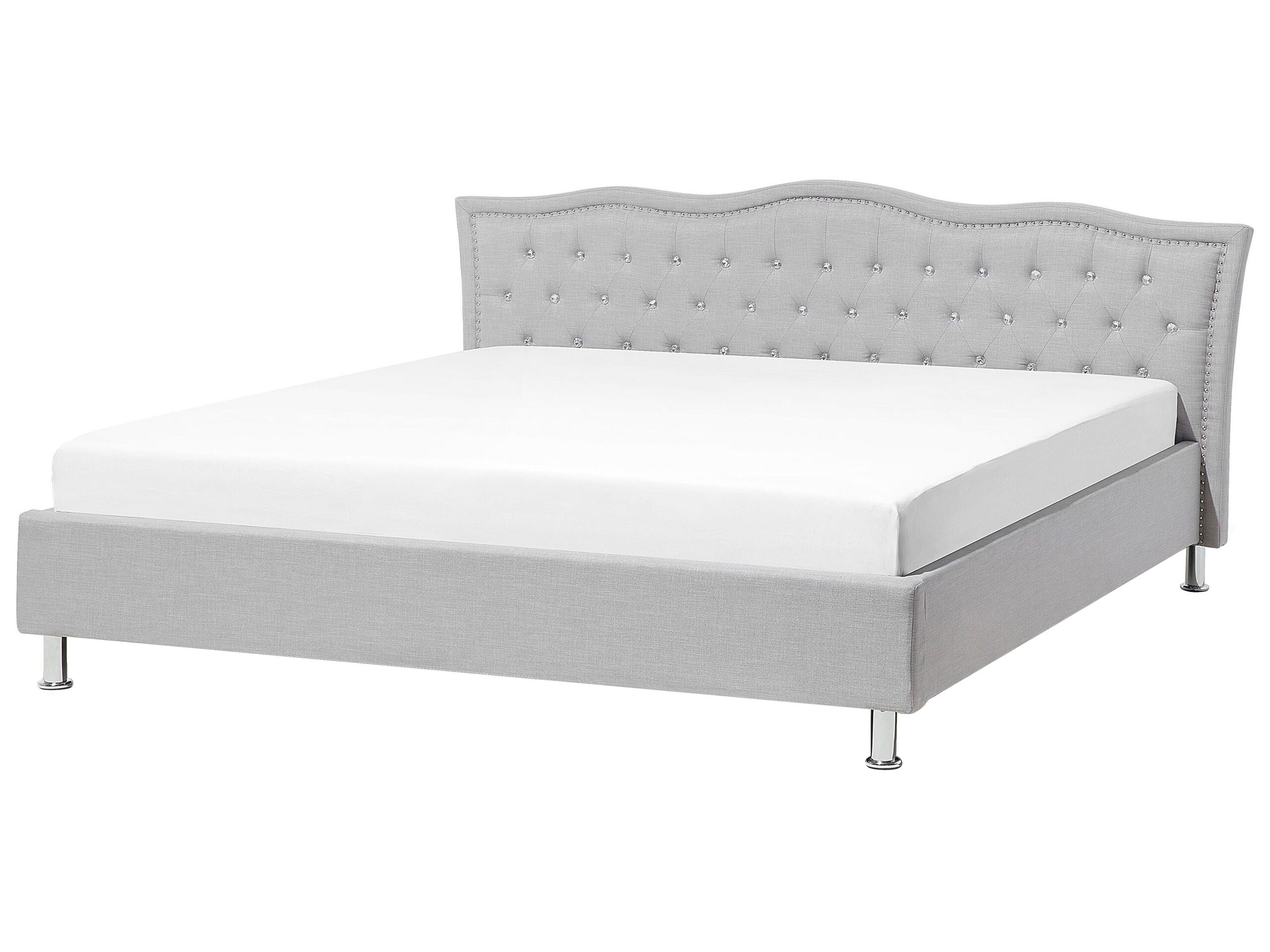 Fabric EU Super King Size Bed Grey METZ - Gemini Interiors