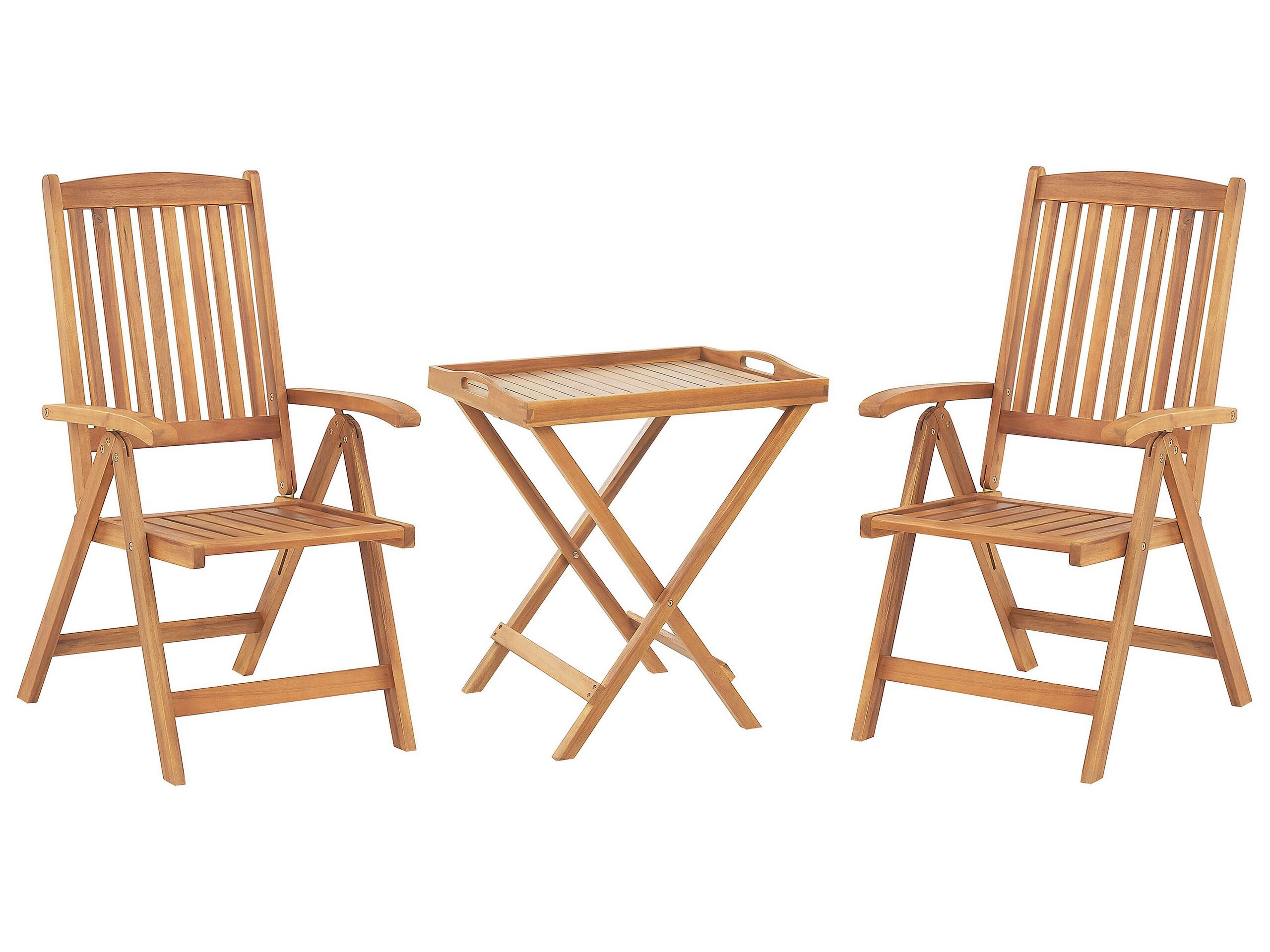 Acacia Wood Bistro Set Light JAVA - Gemini Interiors