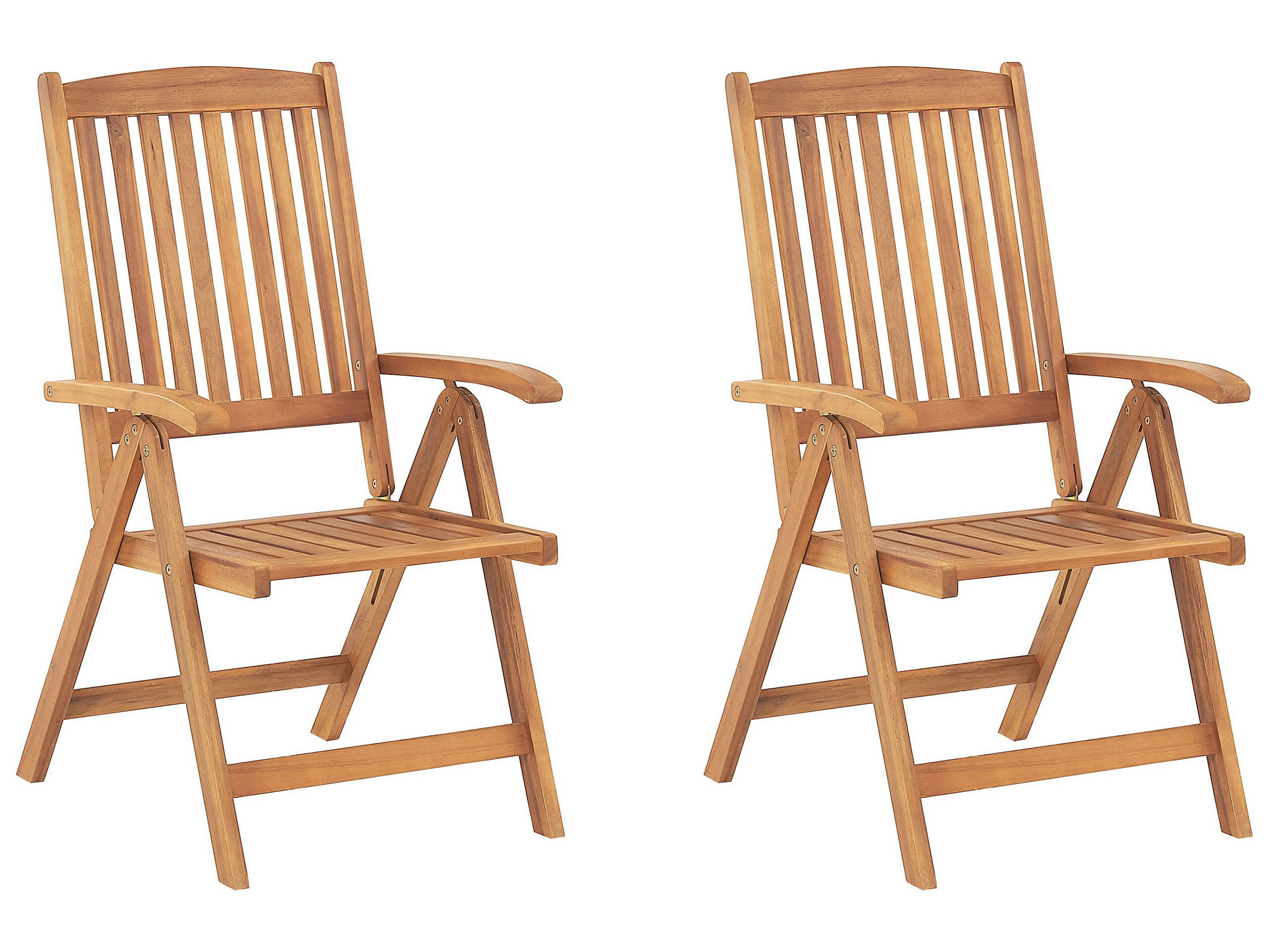 Set of 2 Acacia Wood Garden Folding Chairs JAVA - Gemini Interiors