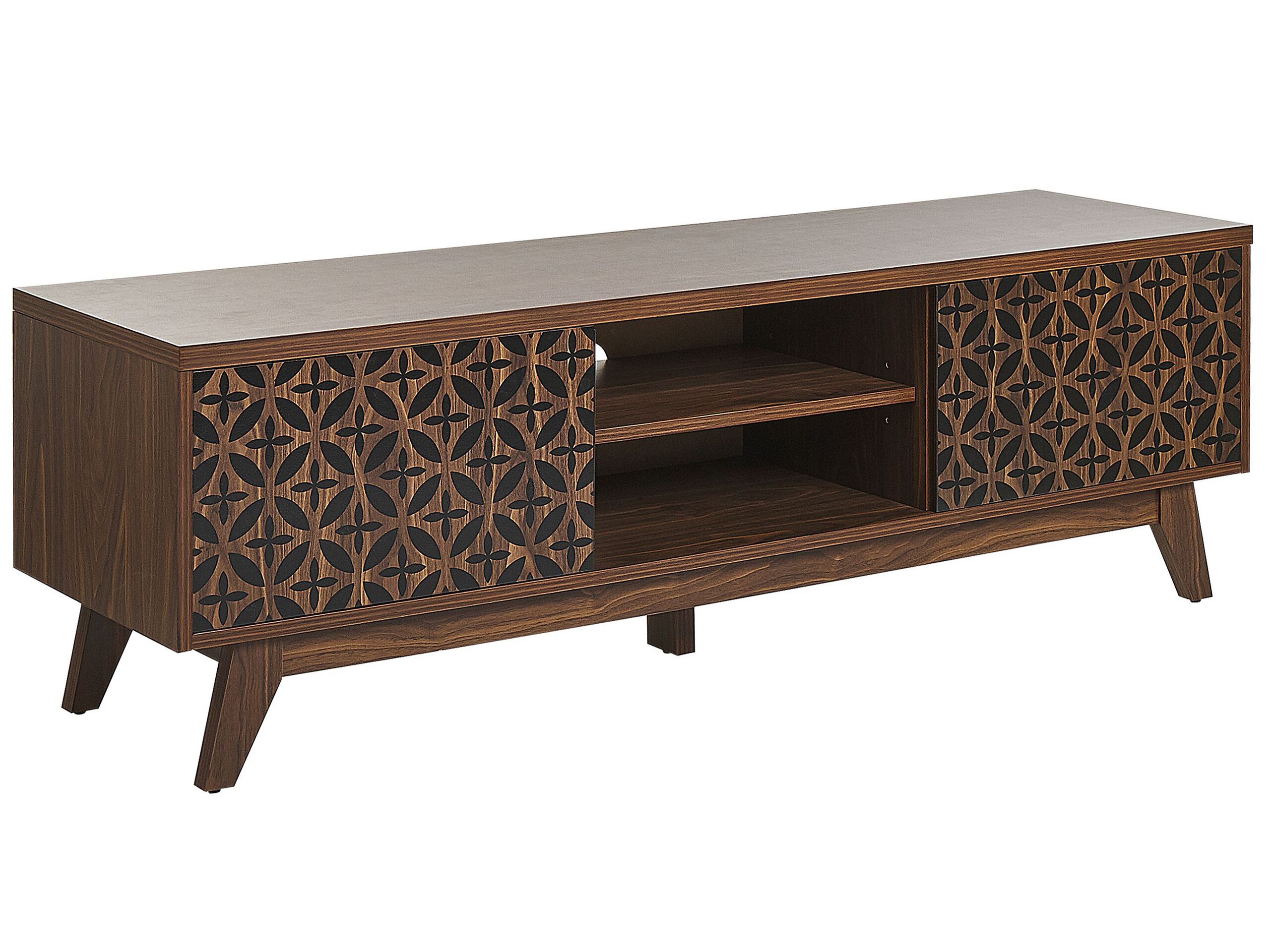 TV Stand Dark Wood PRESCOT - Gemini Interiors