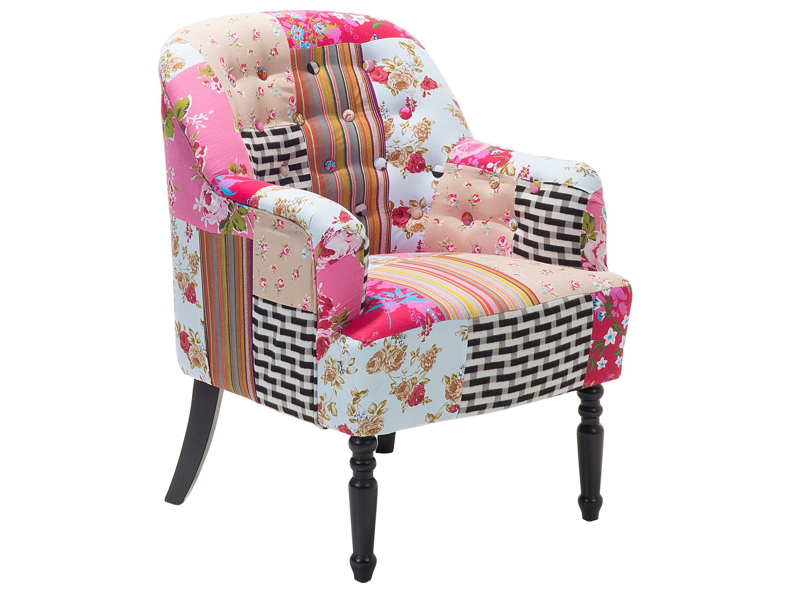 Patchwork Fabric Armchair Multicolour MANDAL - Gemini Interiors