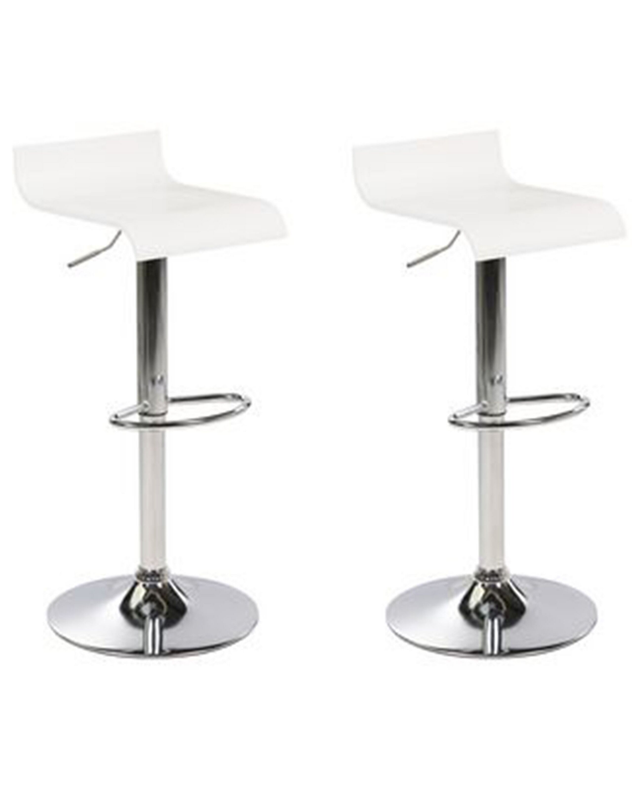 Set of 2 Adjustable Bar Stools White VALENCIA - Gemini Interiors