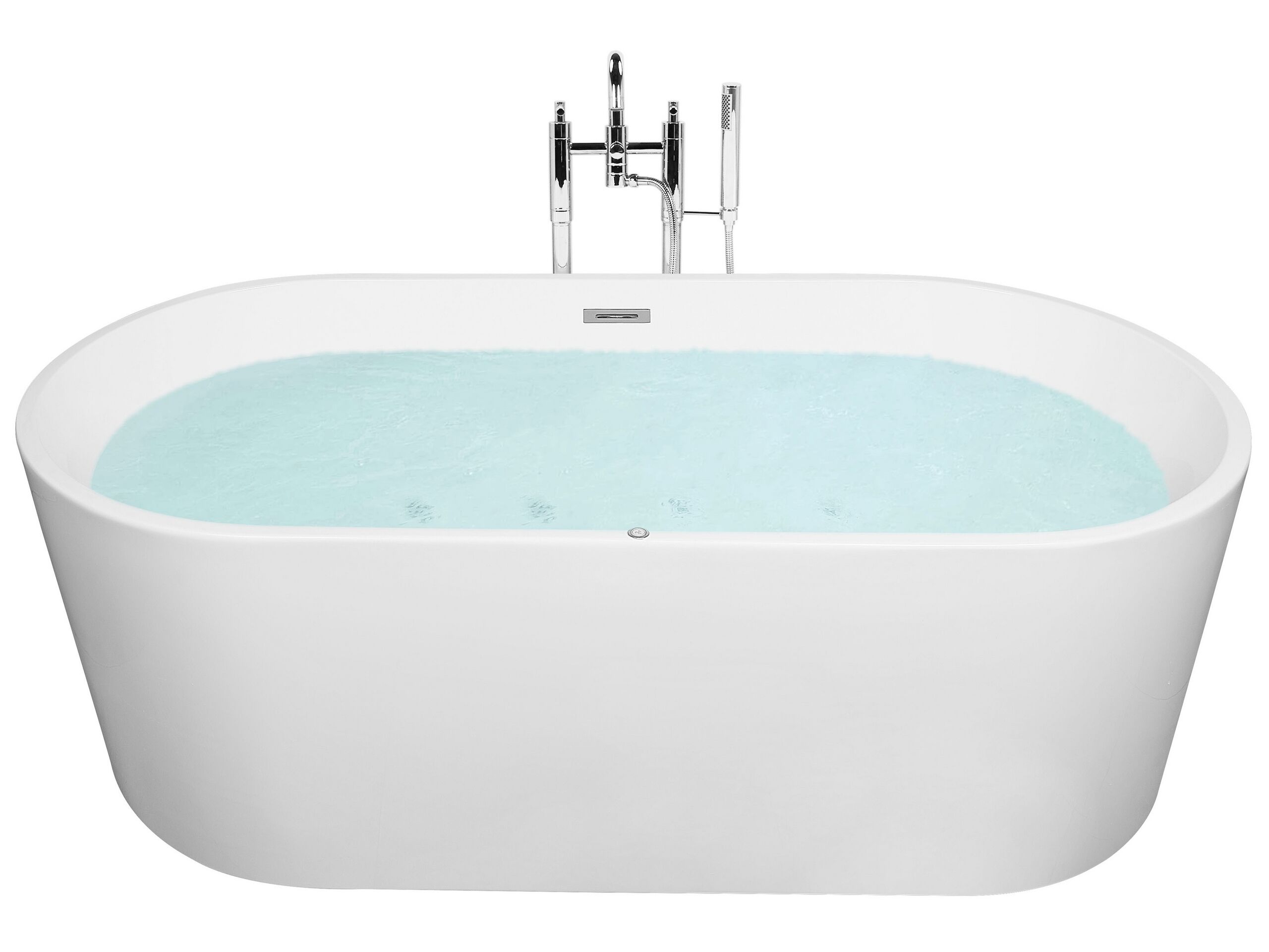 Freestanding Whirlpool Bath with LED 1700 x 800 mm White HAVANA - Gemini Interiors