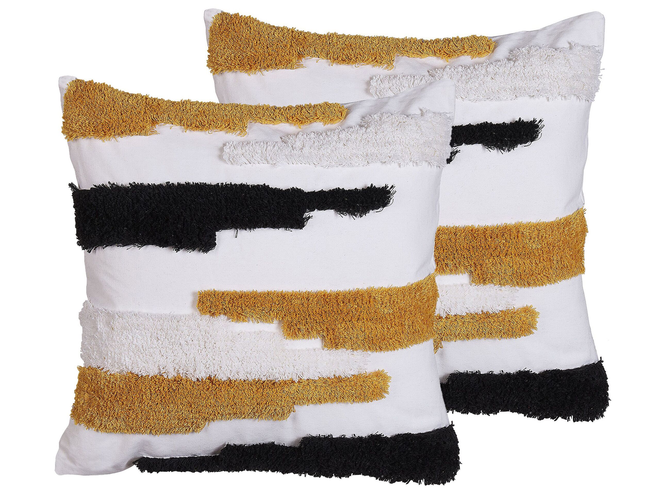Set of 2 Tufted Patchwork Cushions 45x45cm Multicolour - Gemini Interiors