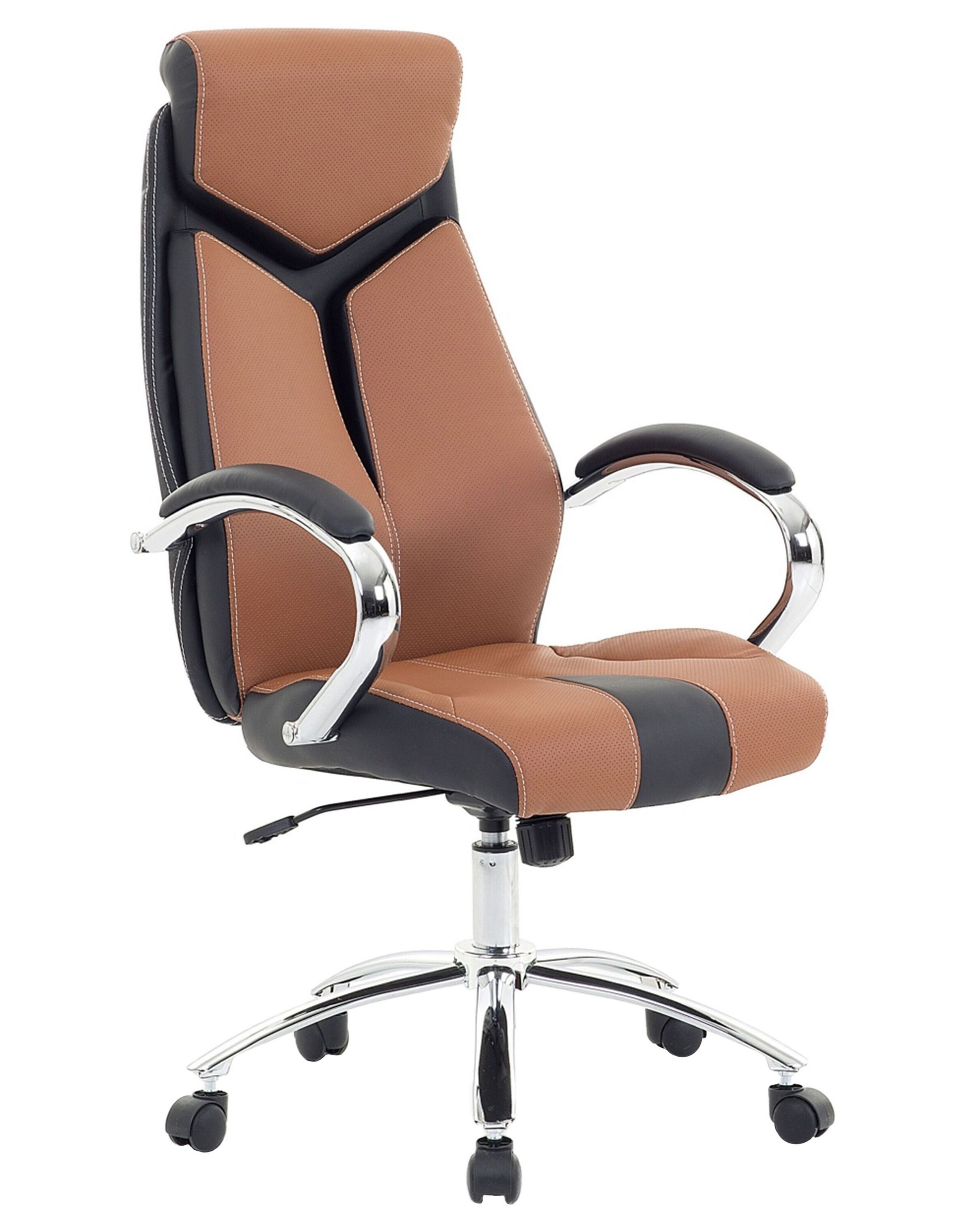 Swivel Office Chair Brown FORMULA 1 - Gemini Interiors
