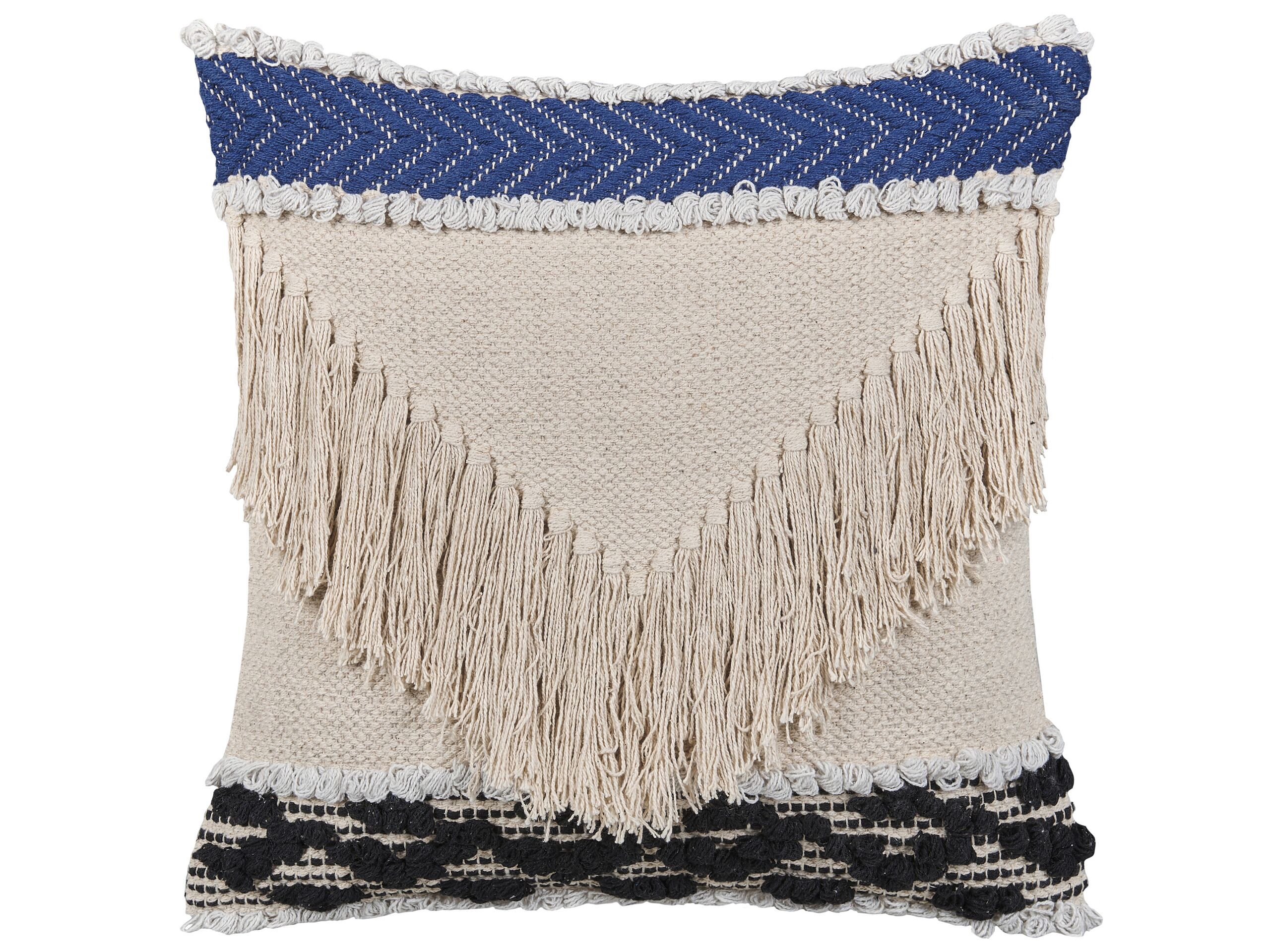 Cotton Cushion with Tassels 45x45cm Beige - Gemini Interiors