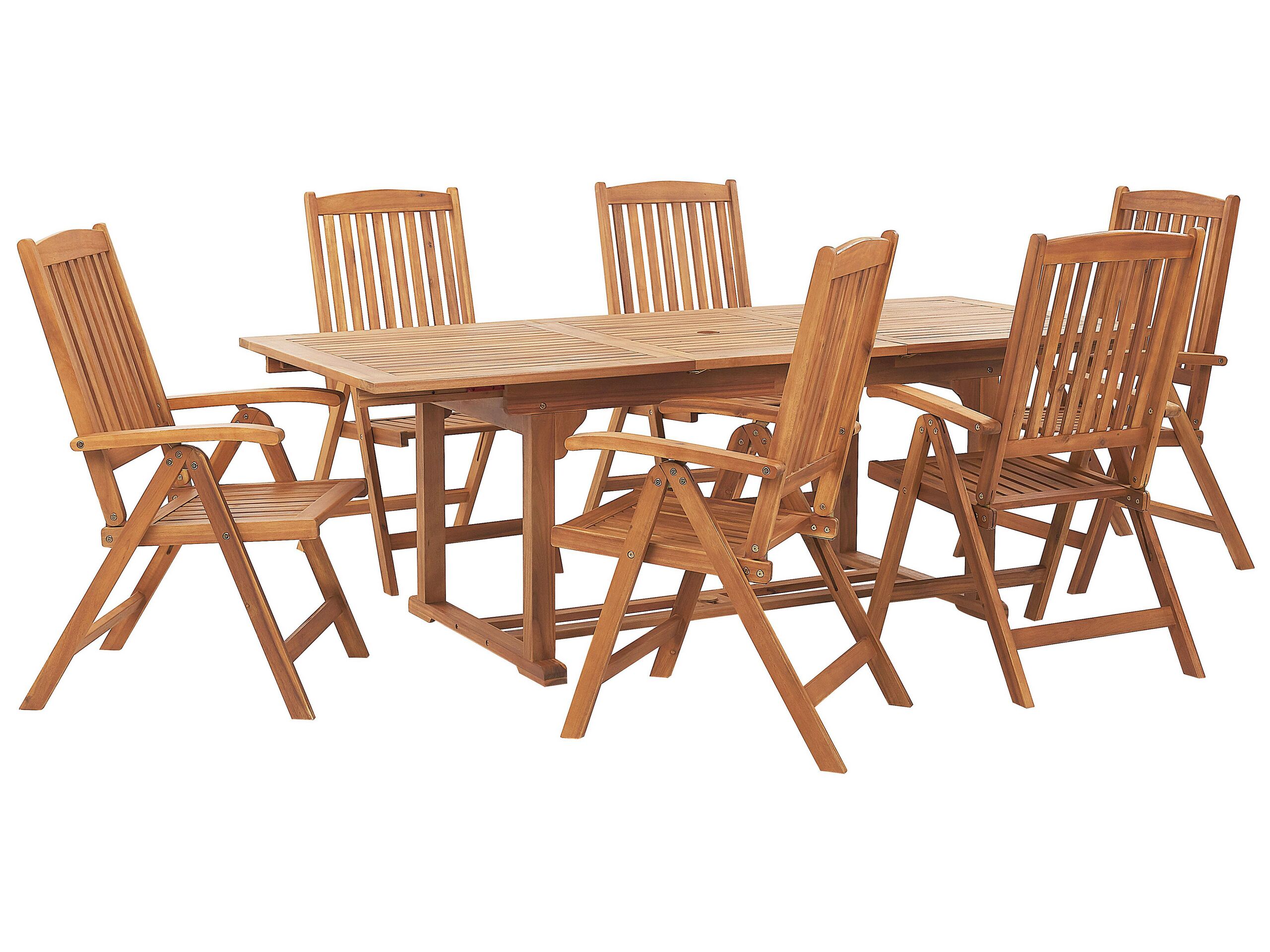 6 Seater Acacia Wood Garden Dining Set JAVA - Gemini Interiors