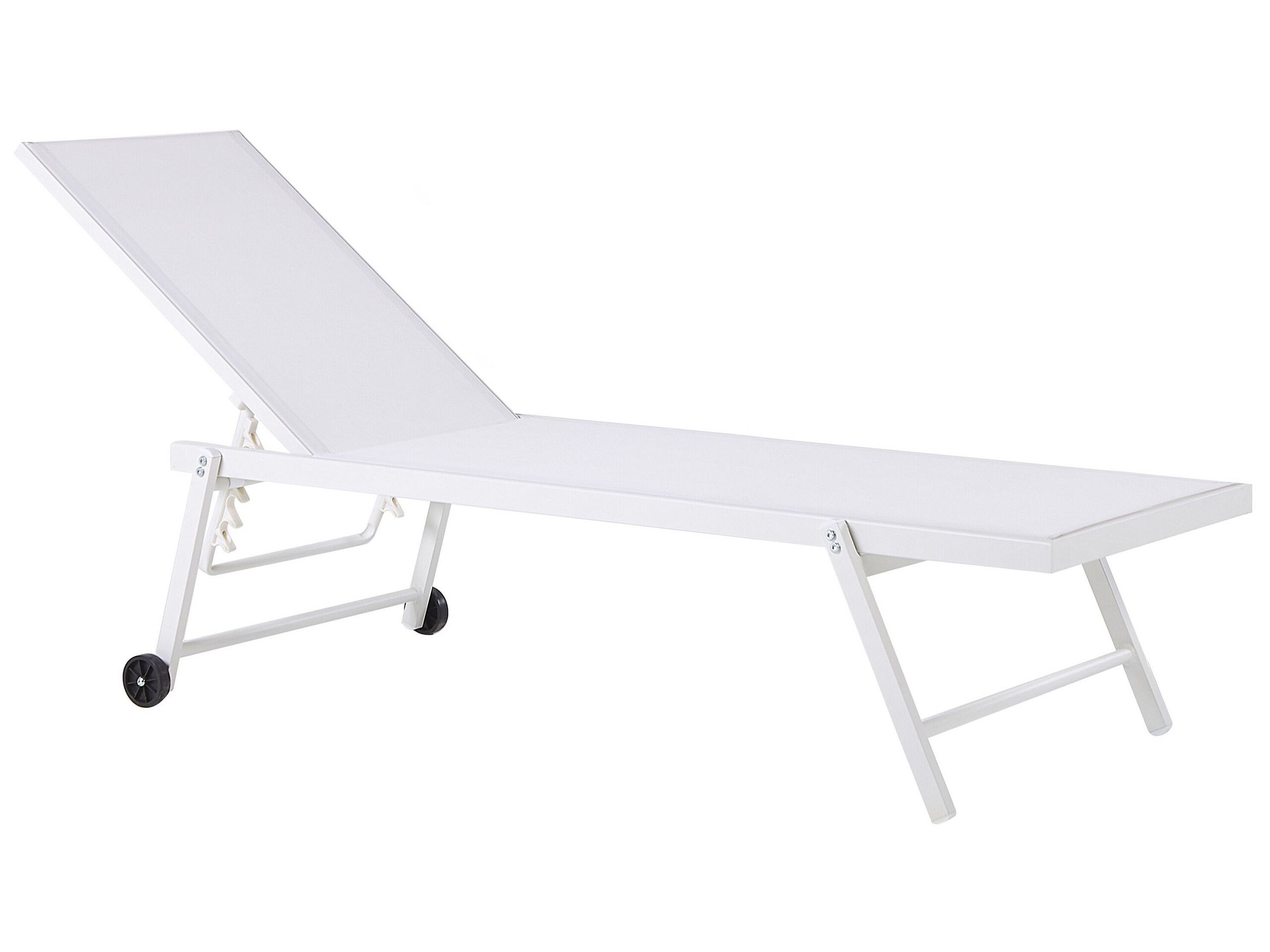 Aluminium Reclining Sun Lounger White PORTOFINO - Gemini Interiors