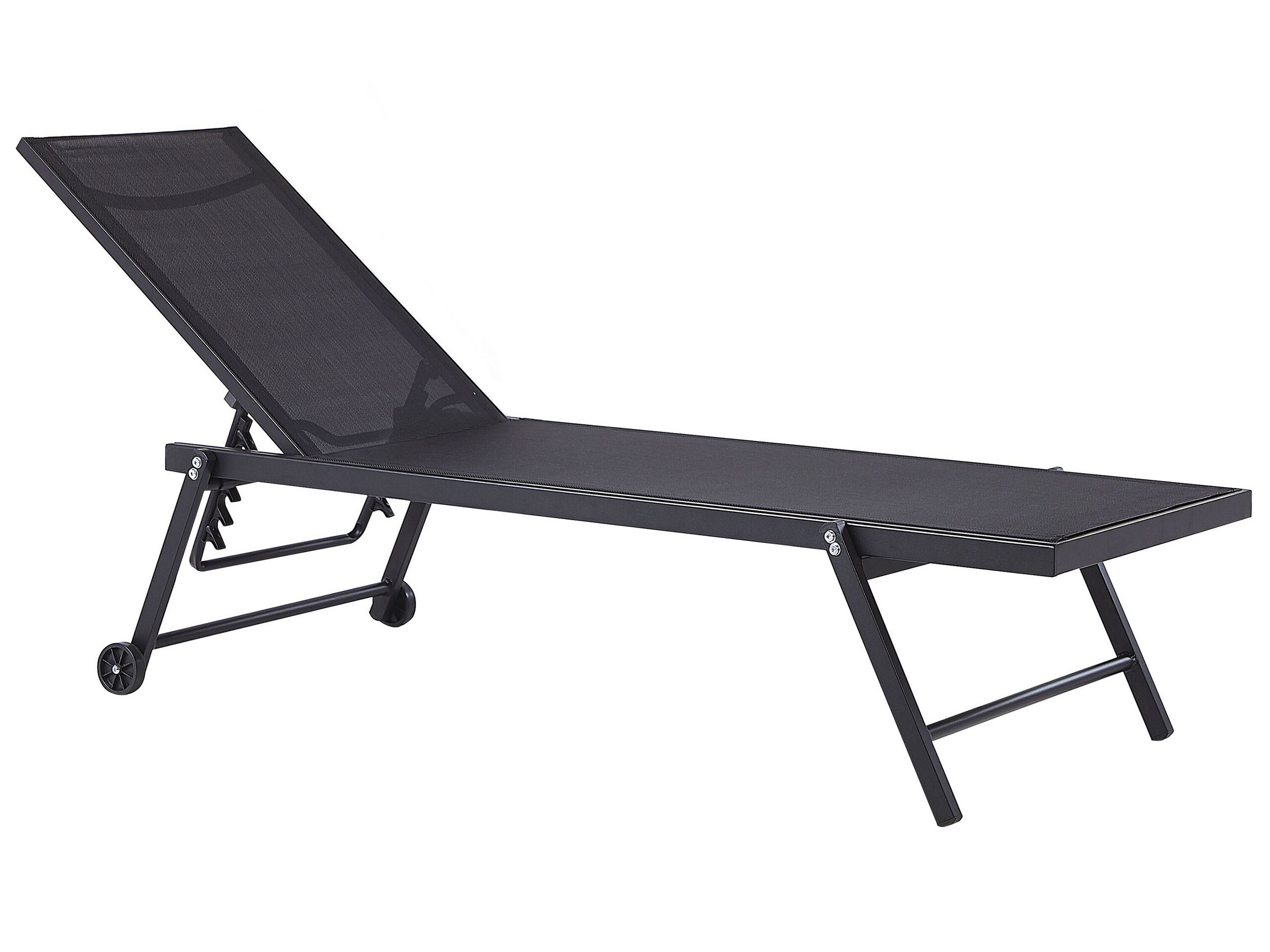 Aluminium Reclining Sun Lounger Black PORTOFINO - Gemini Interiors